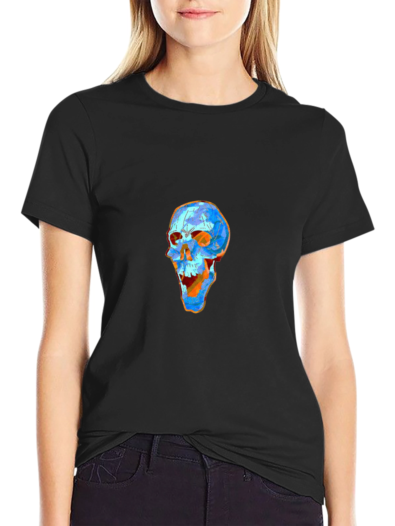 Skull Graphic Tee - Modern Art Design