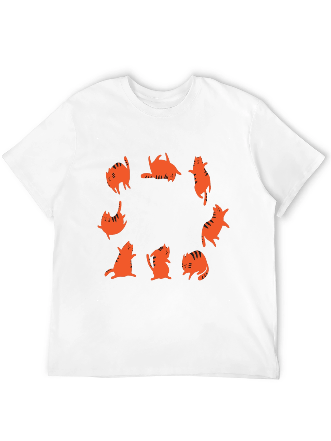 Cat Circle Graphic Tee - Black