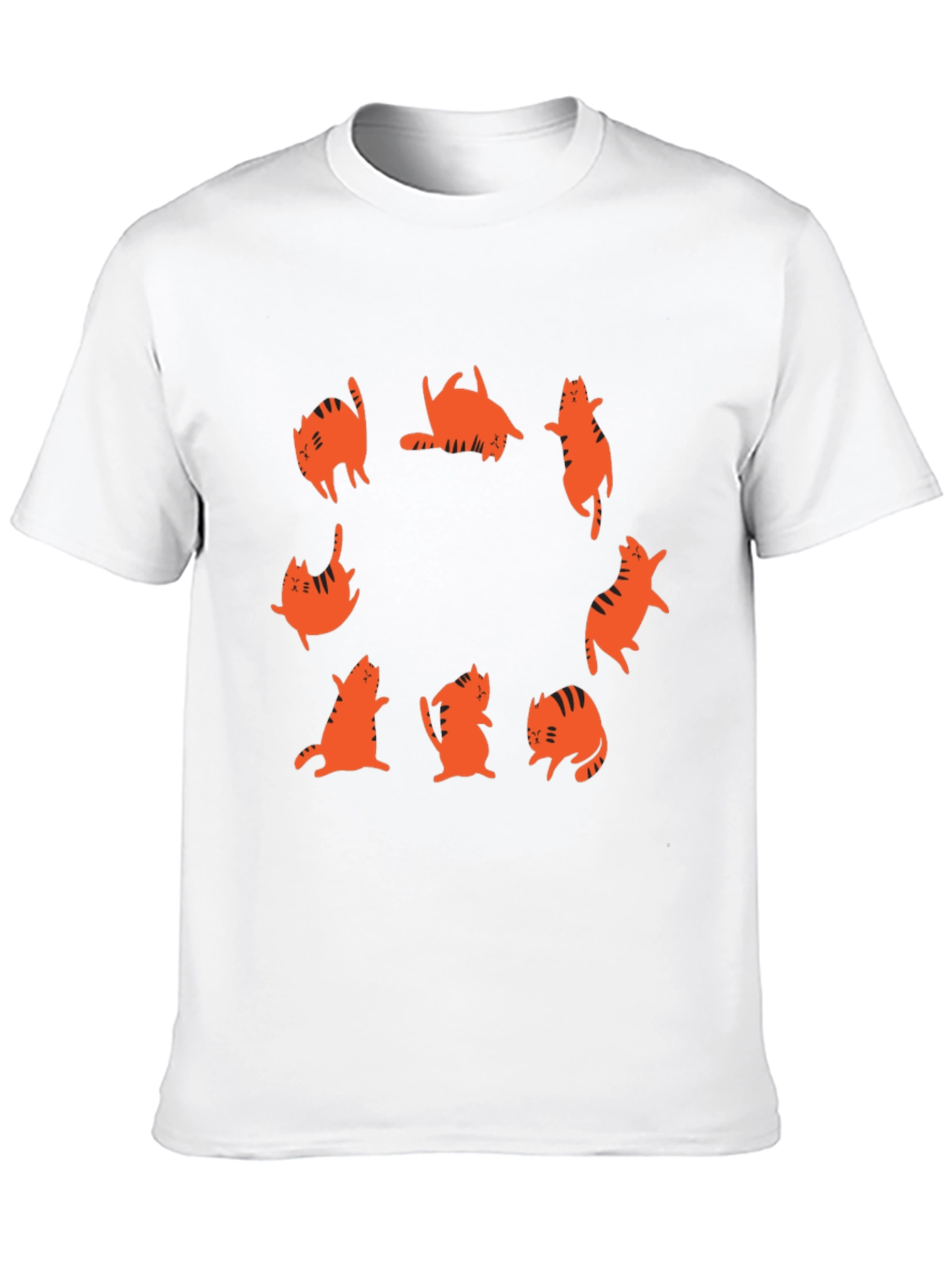 Cat Circle Graphic Tee - Black