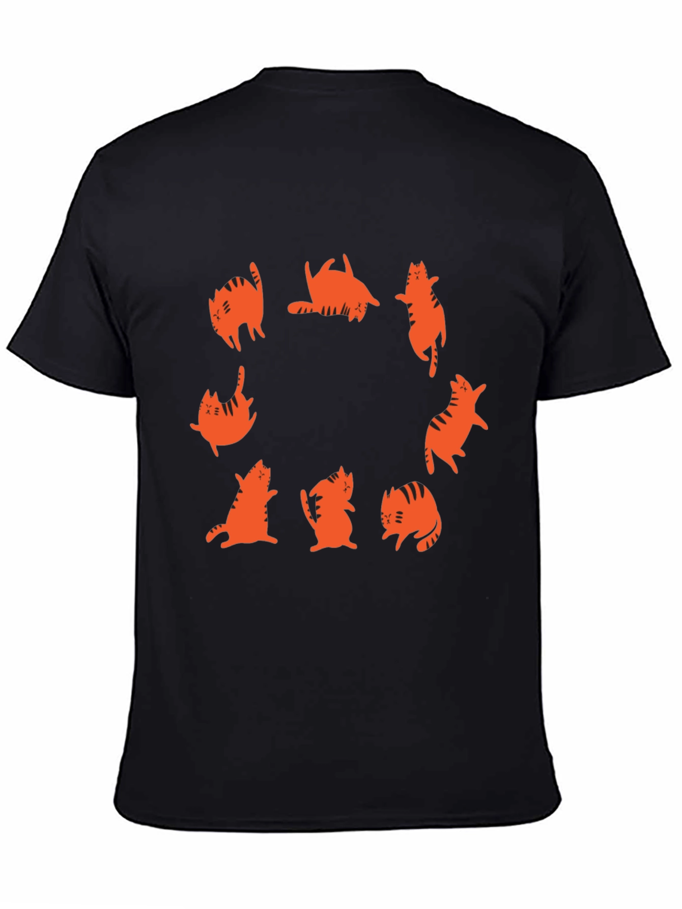 Cat Circle Graphic Tee - Black