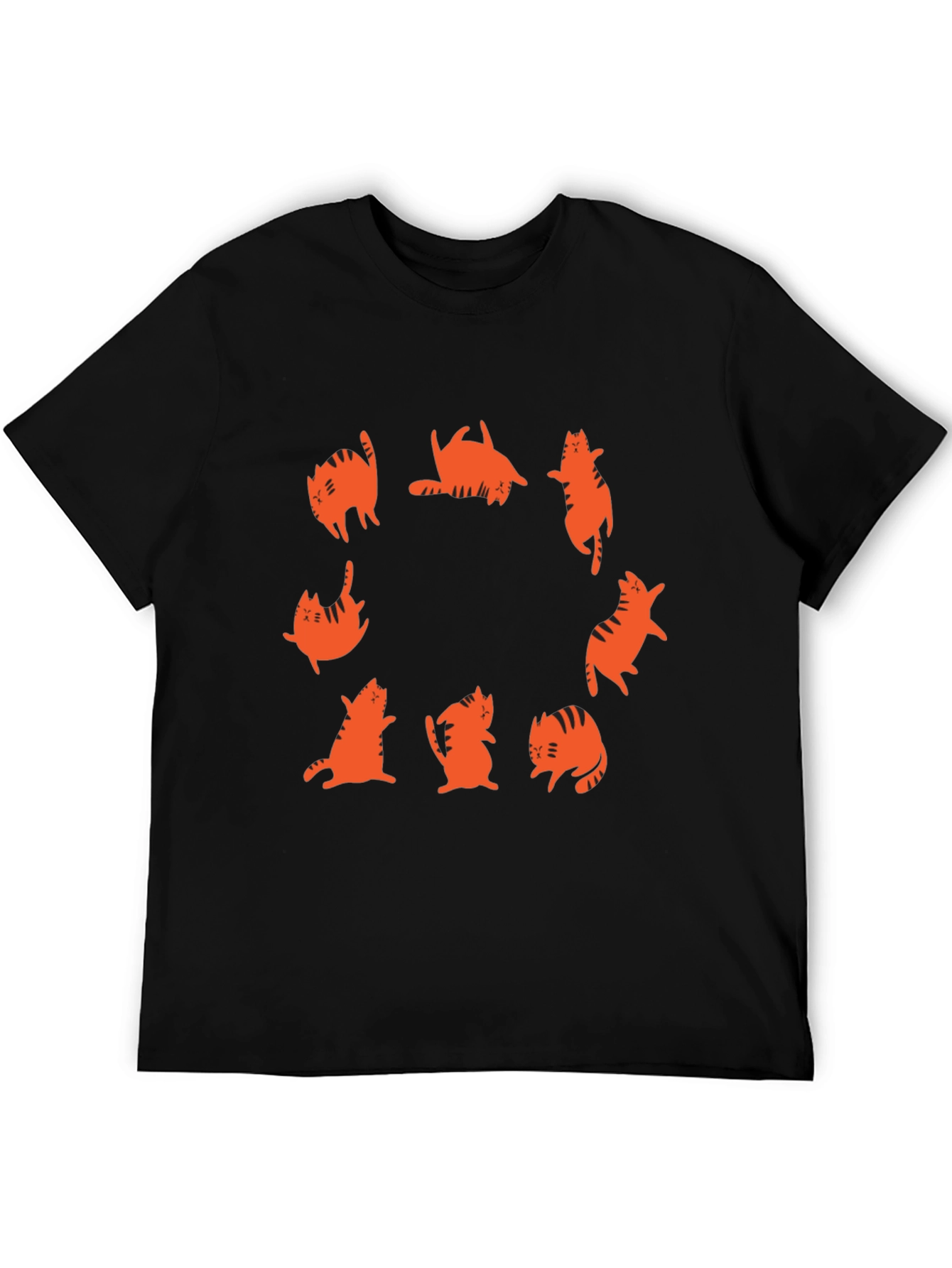 Cat Circle Graphic Tee - Black
