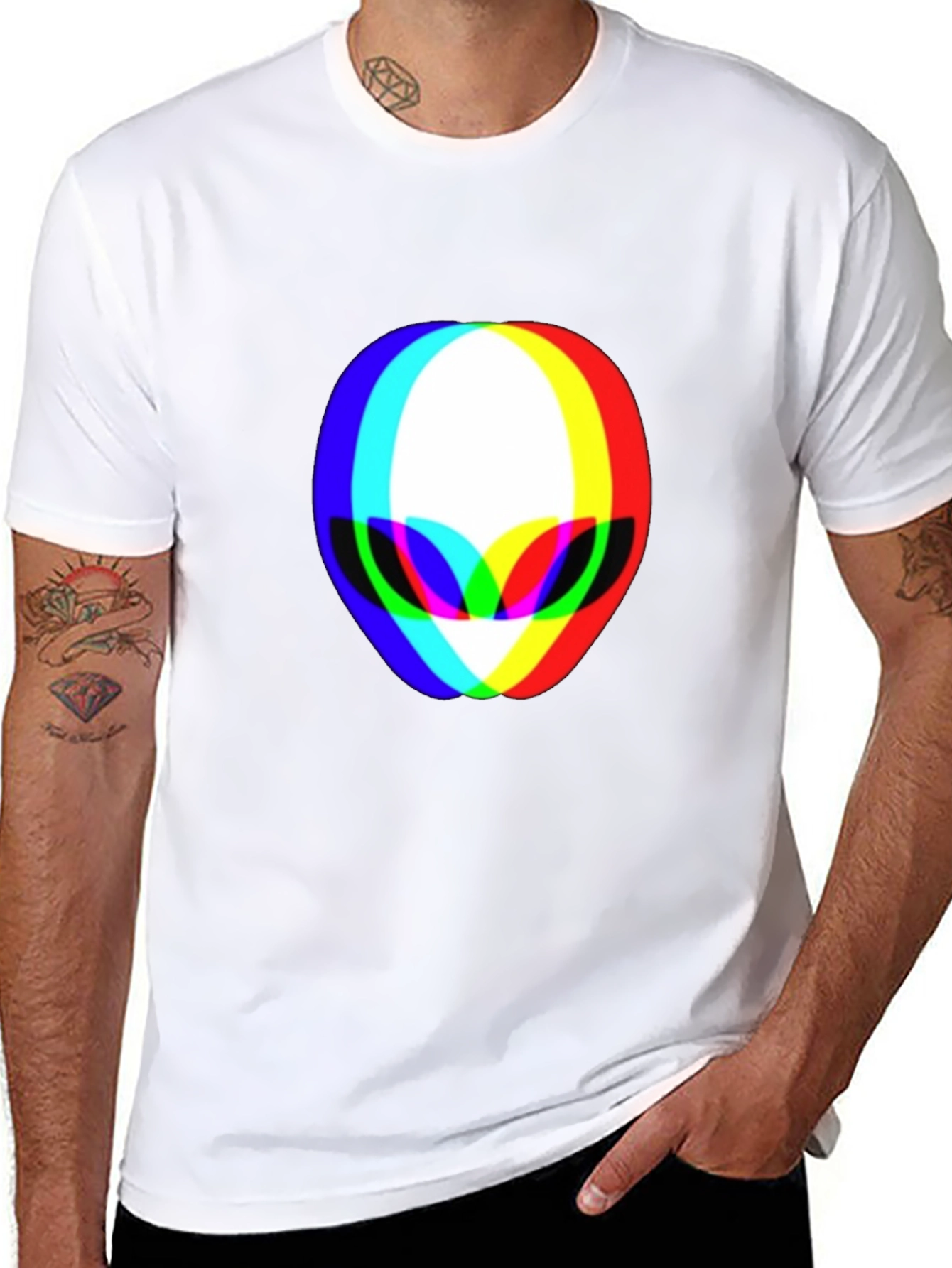 Retro Alien Head T-Shirt - Black Cotton Tee