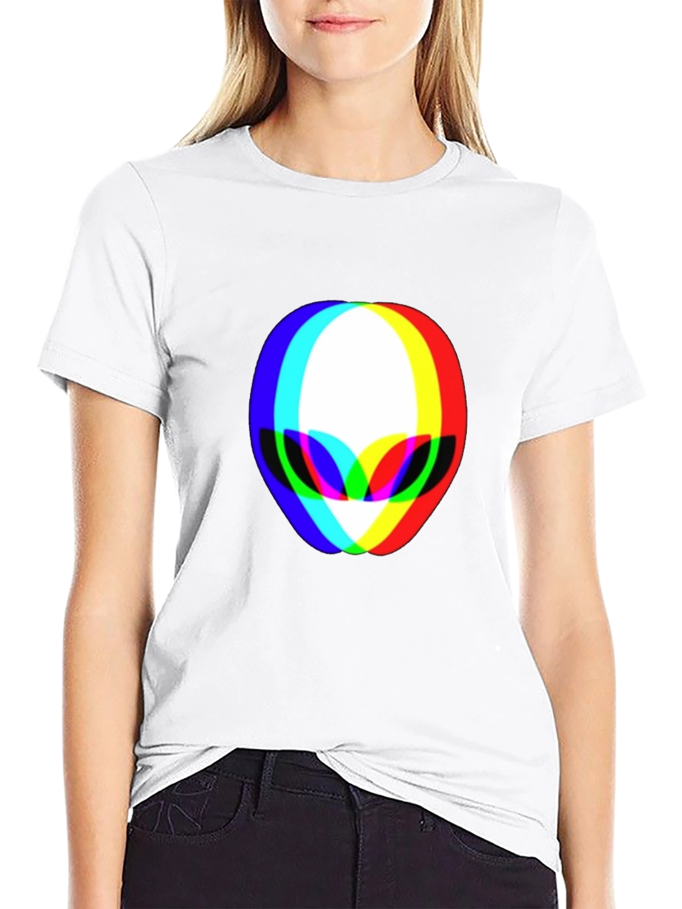 Retro Alien Head T-Shirt - Black Cotton Tee