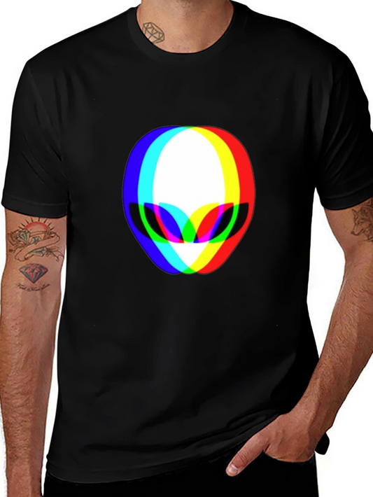 Retro Alien Head T-Shirt - Black Cotton Tee