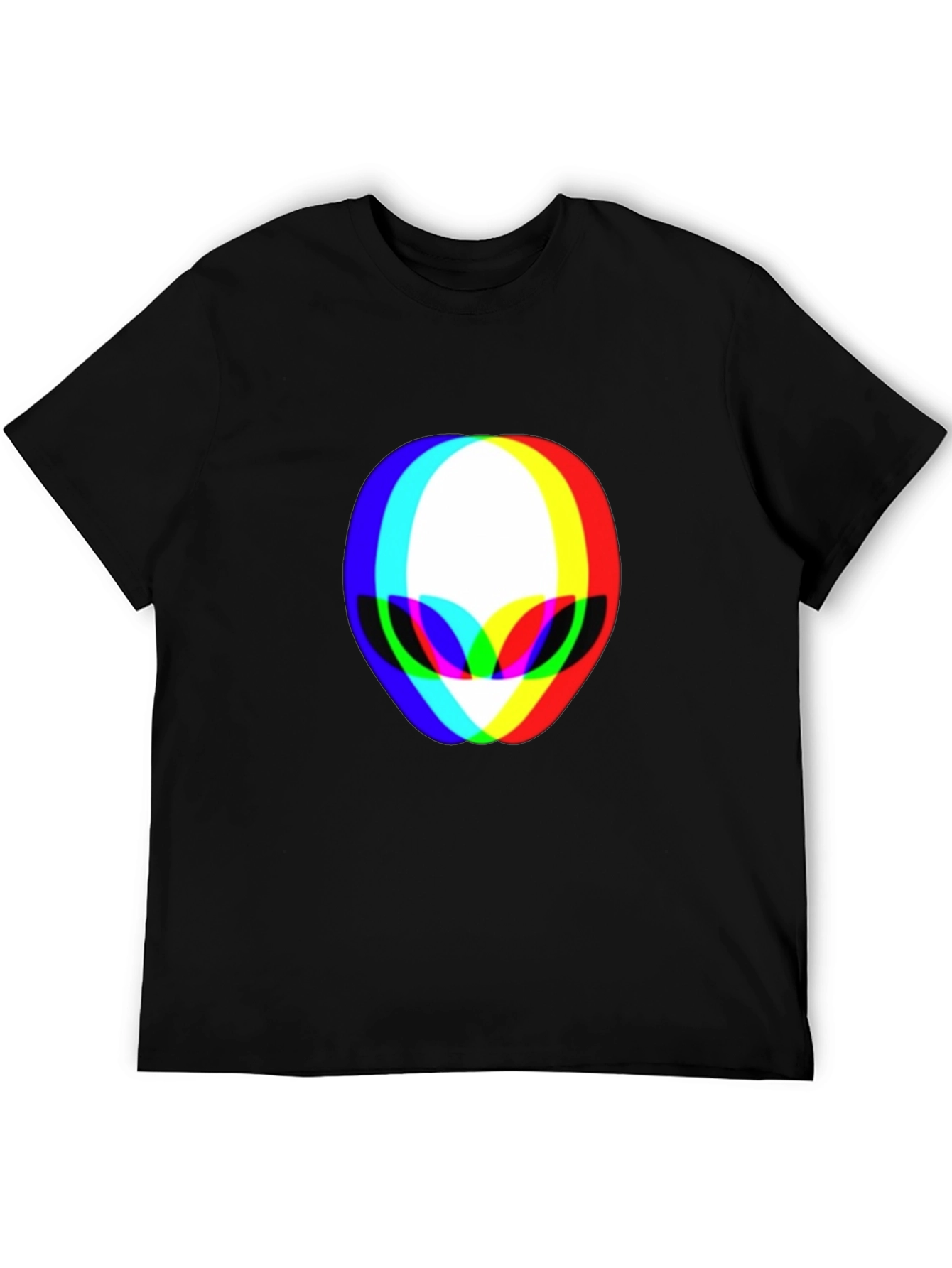 Retro Alien Head T-Shirt - Black Cotton Tee