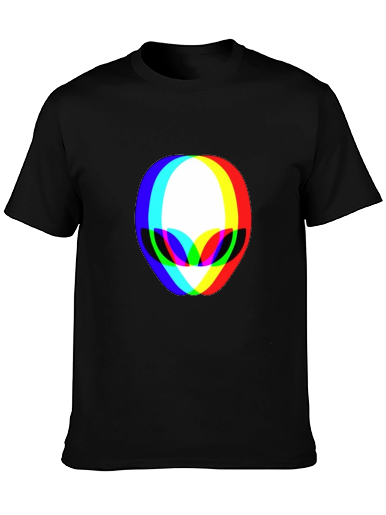 Retro Alien Head T-Shirt - Black Cotton Tee