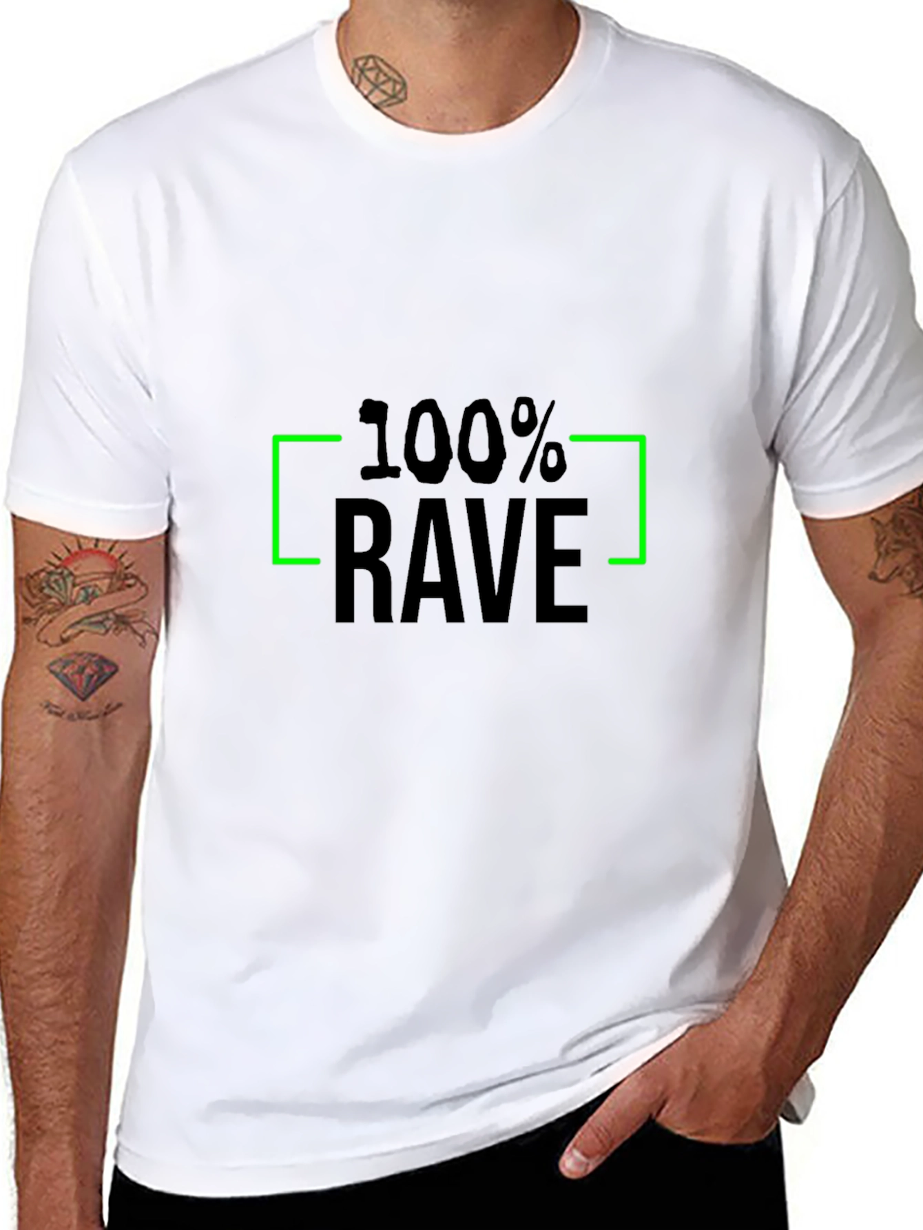 100% Rave Black Graphic Tee