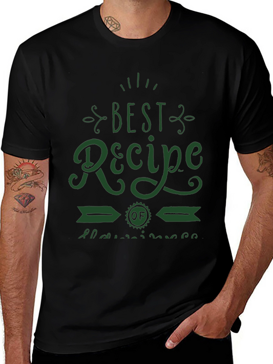 Best Recipe of Happiness T-Shirt Graphic Tee Comfort Fit