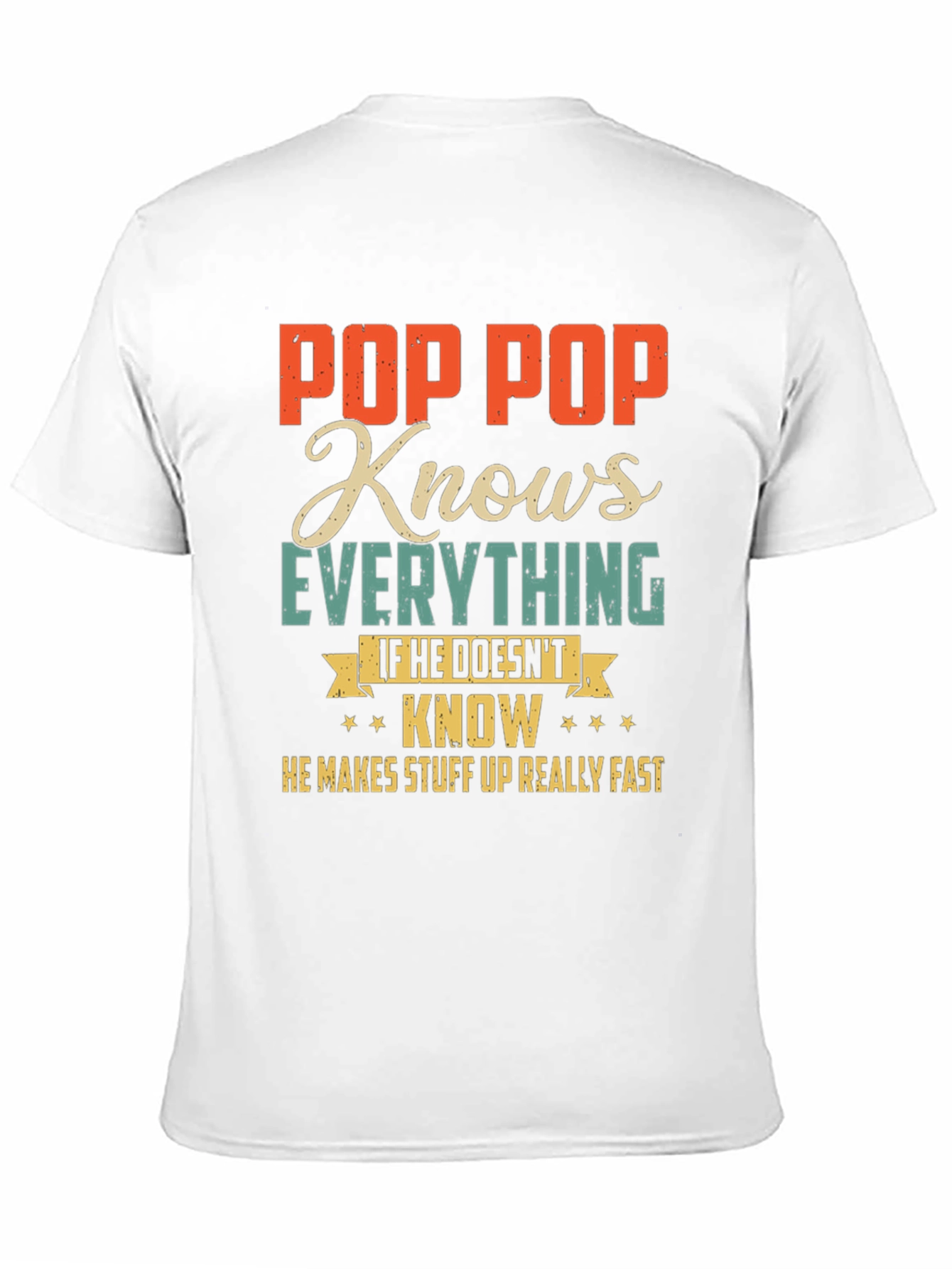 Pop Pop Knows Everything Black T-Shirt