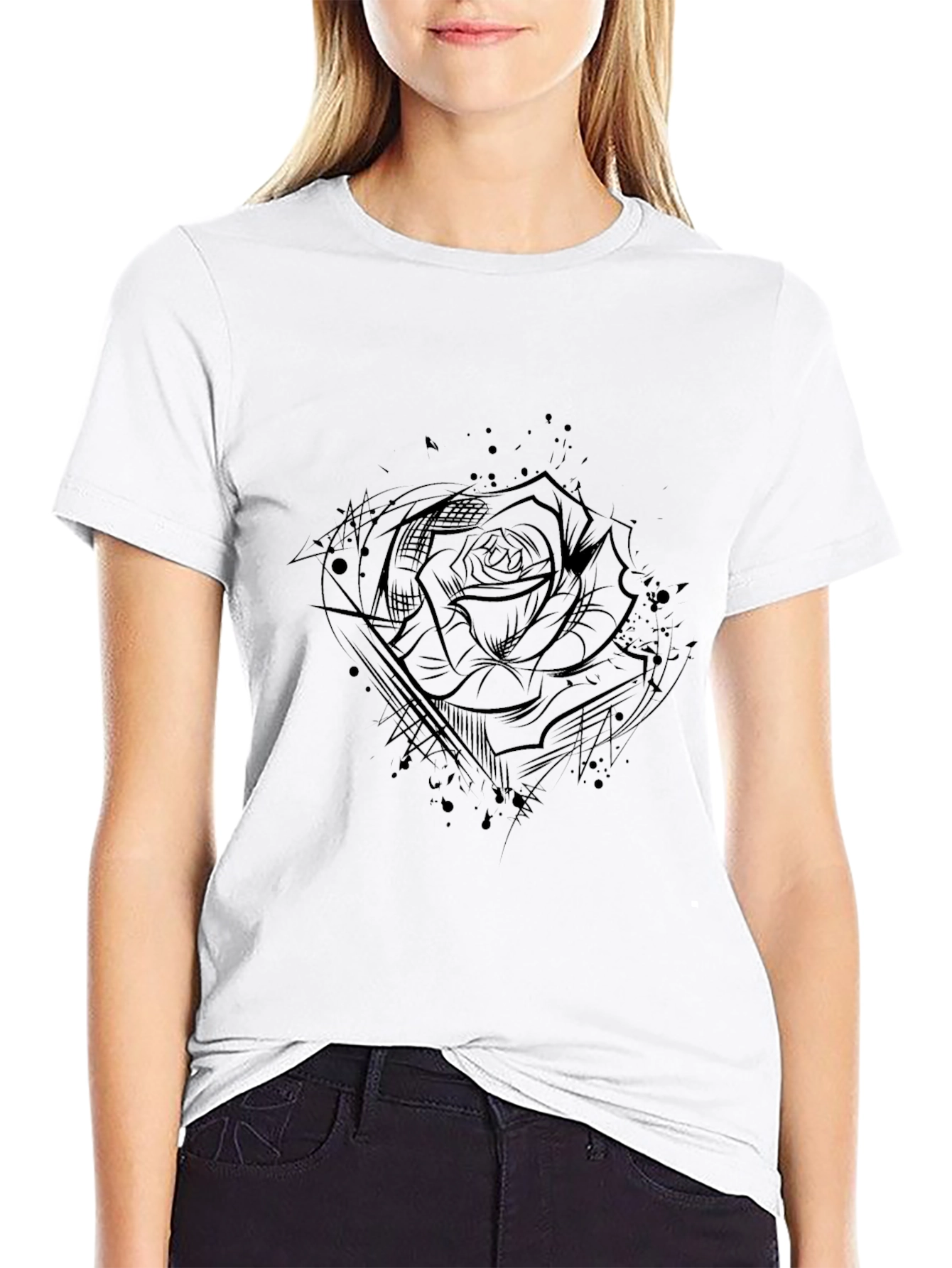 Black Rose Graphic Tee - Stylish Mens T-Shirt