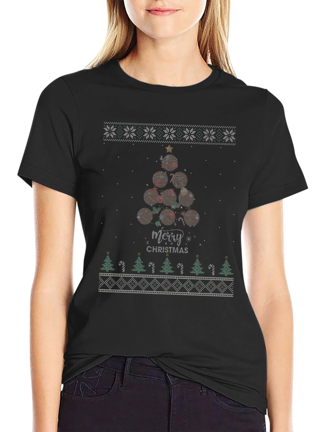 Christmas Football T-Shirt - Ugly Sweater Tee