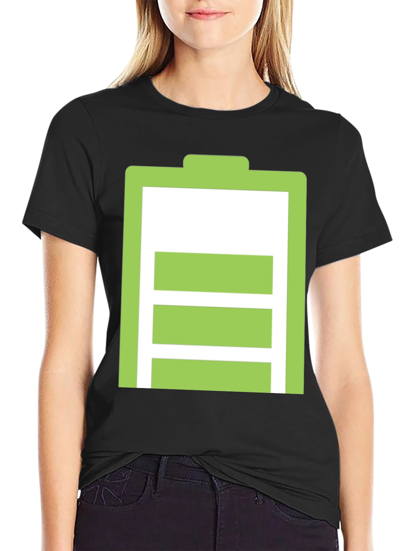 Battery Life Black T-Shirt - Full Charge Graphic Tee