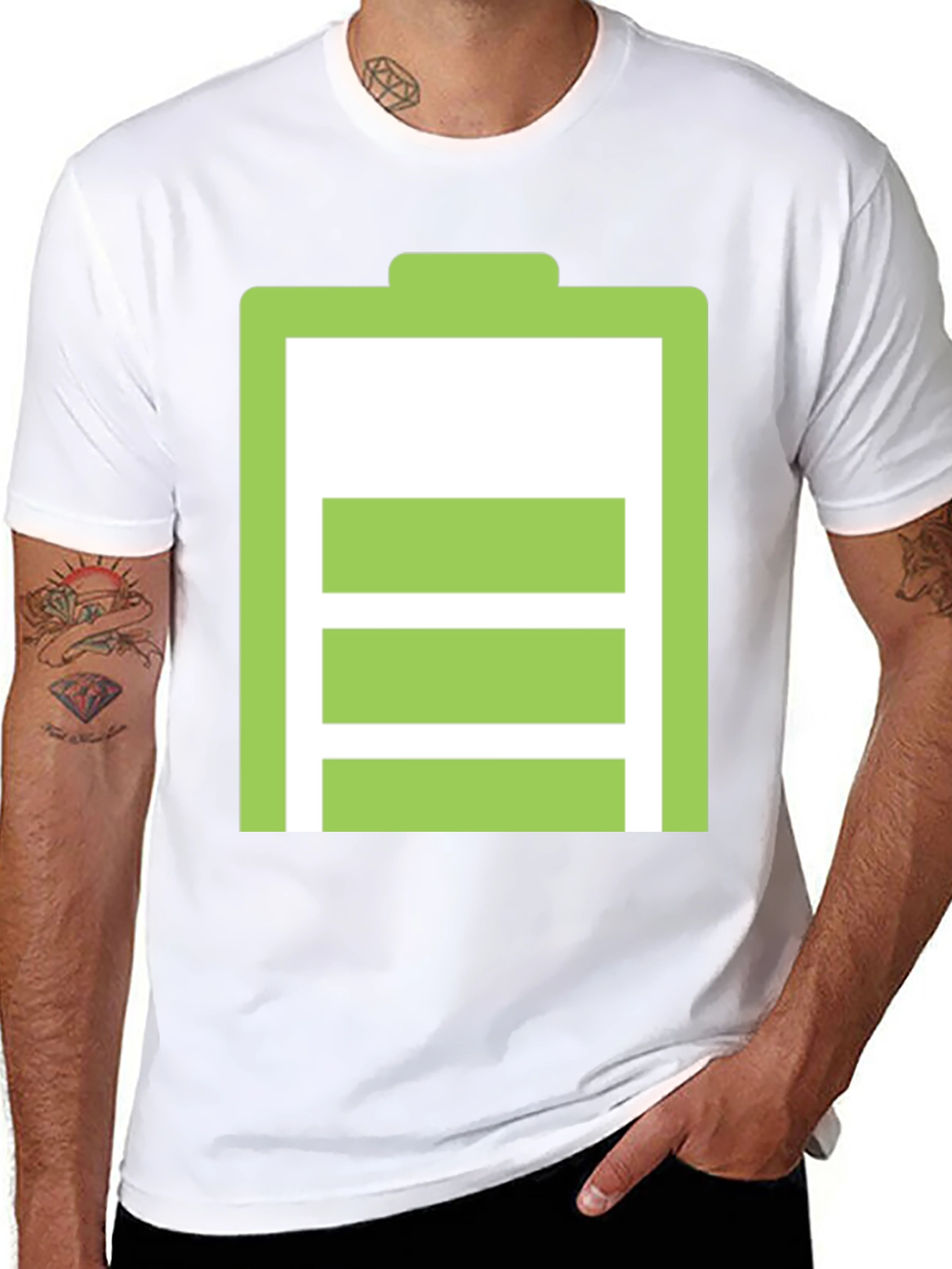 Battery Life Black T-Shirt - Full Charge Graphic Tee