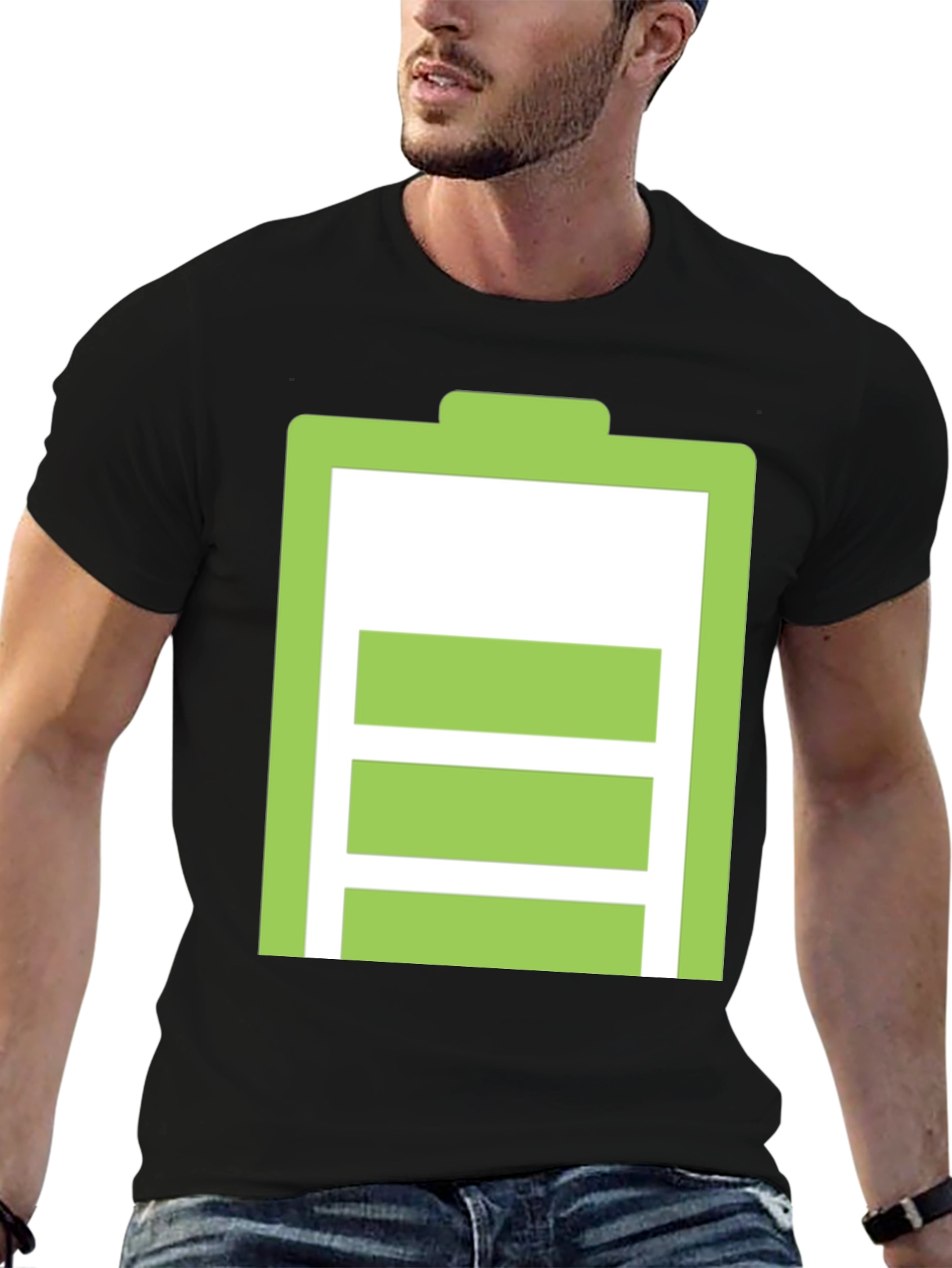 Battery Life Black T-Shirt - Full Charge Graphic Tee
