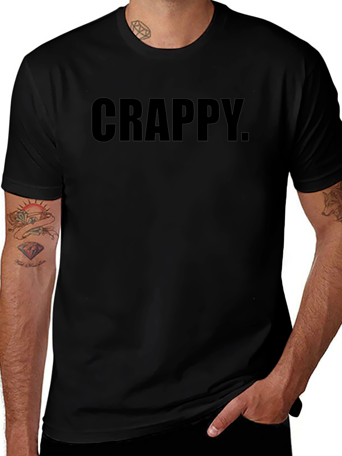 Crappy Graphic Tee - Black Casual T-Shirt