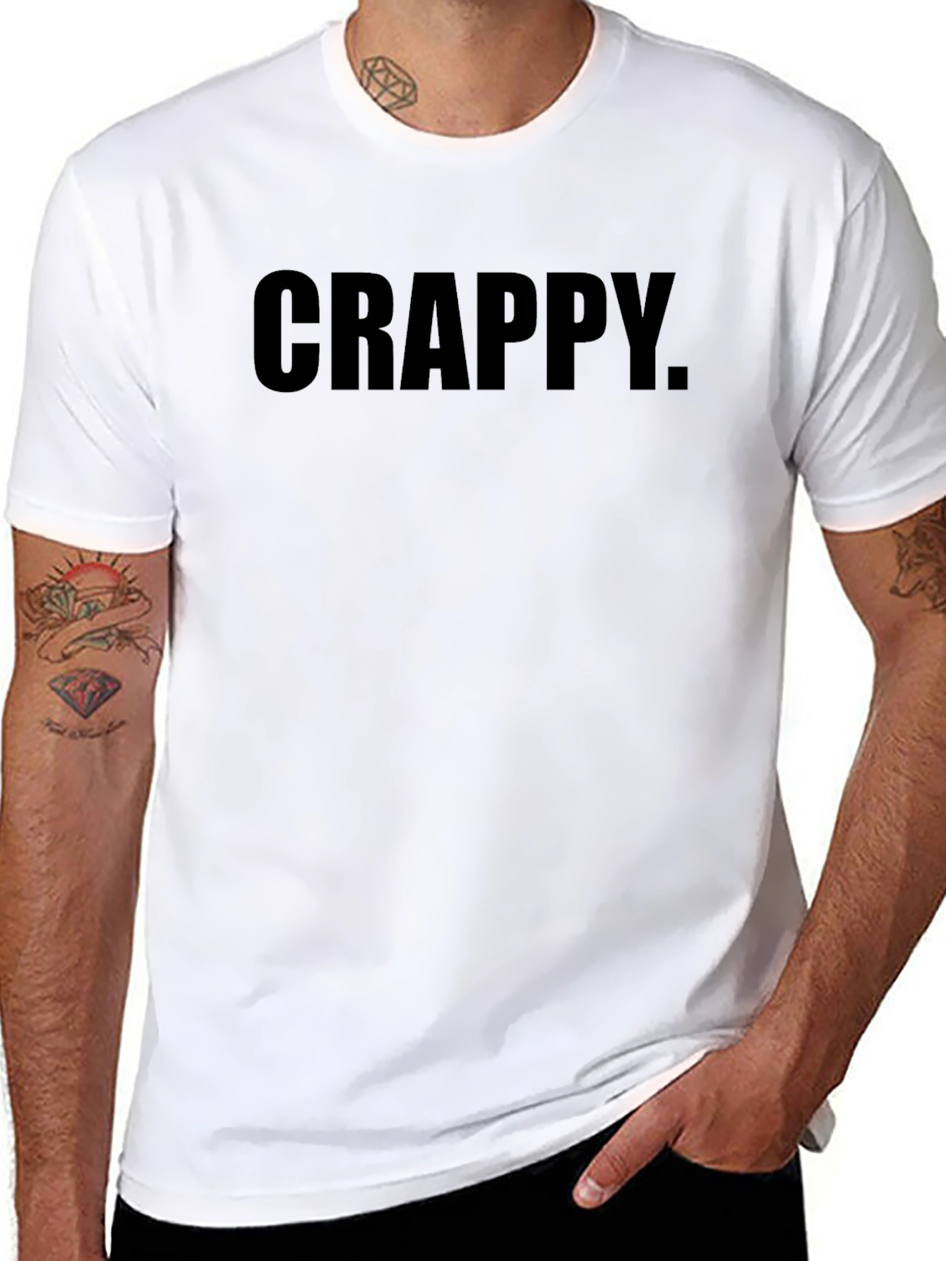 Crappy Graphic Tee - Black Casual T-Shirt