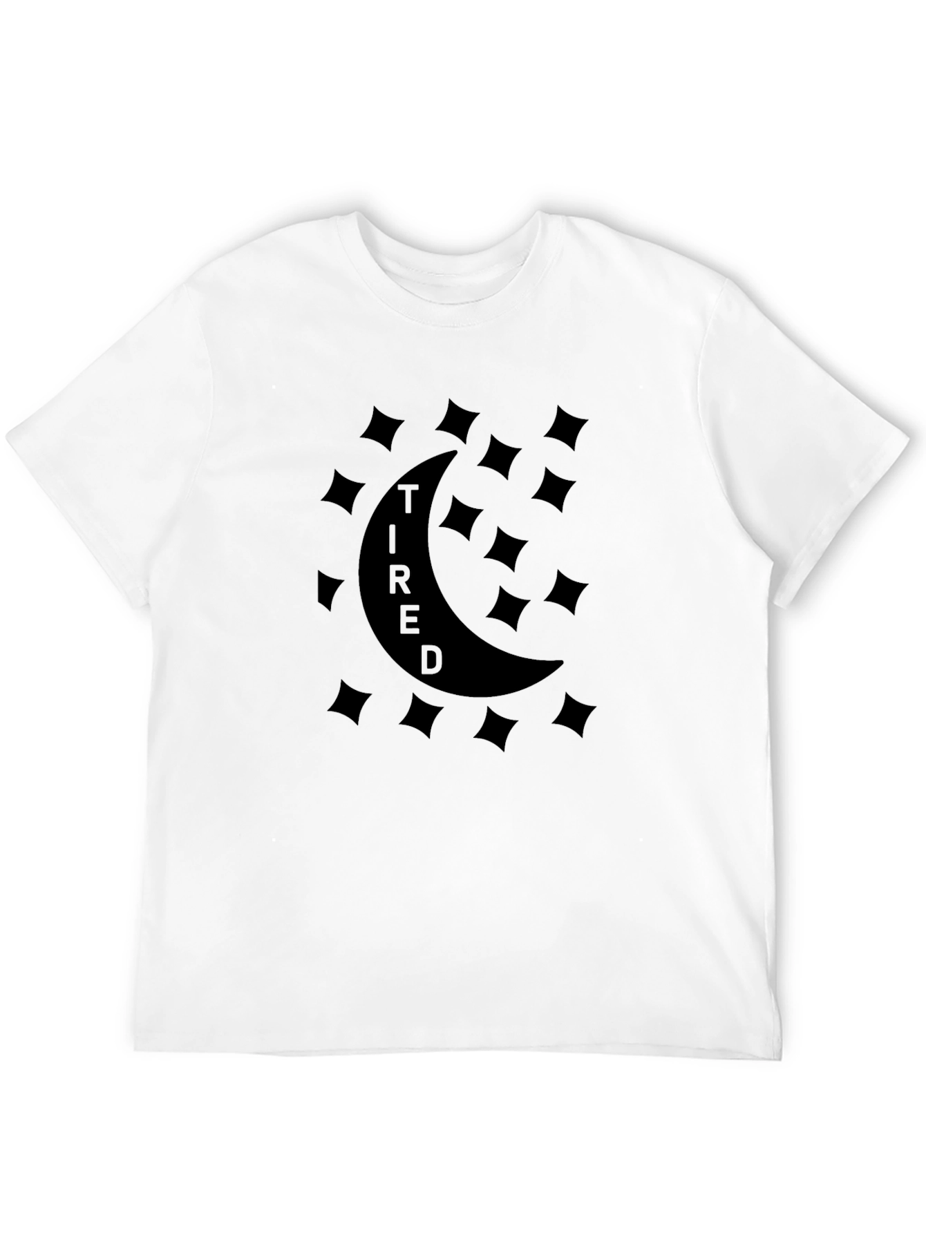 Tired Moon Graphic T-Shirt - Unisex Black Tee
