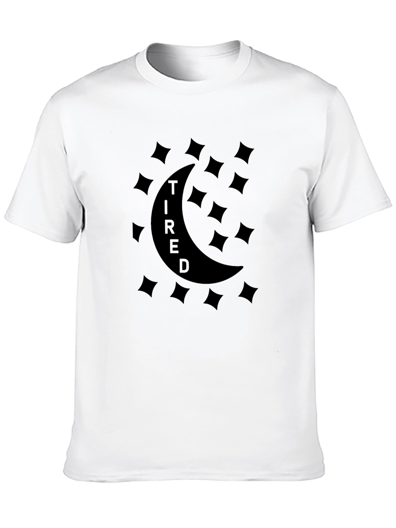 Tired Moon Graphic T-Shirt - Unisex Black Tee