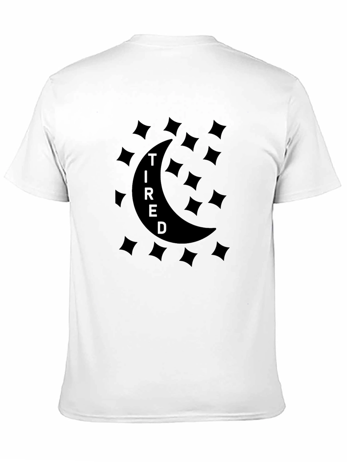 Tired Moon Graphic T-Shirt - Unisex Black Tee