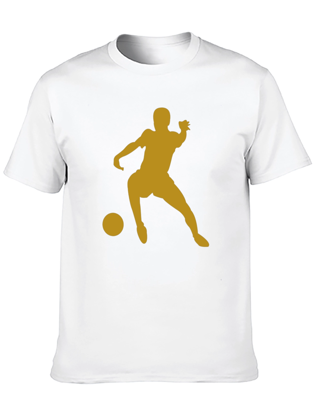 Soccer Player Graphic Tee - Black Cotton T-Shirt