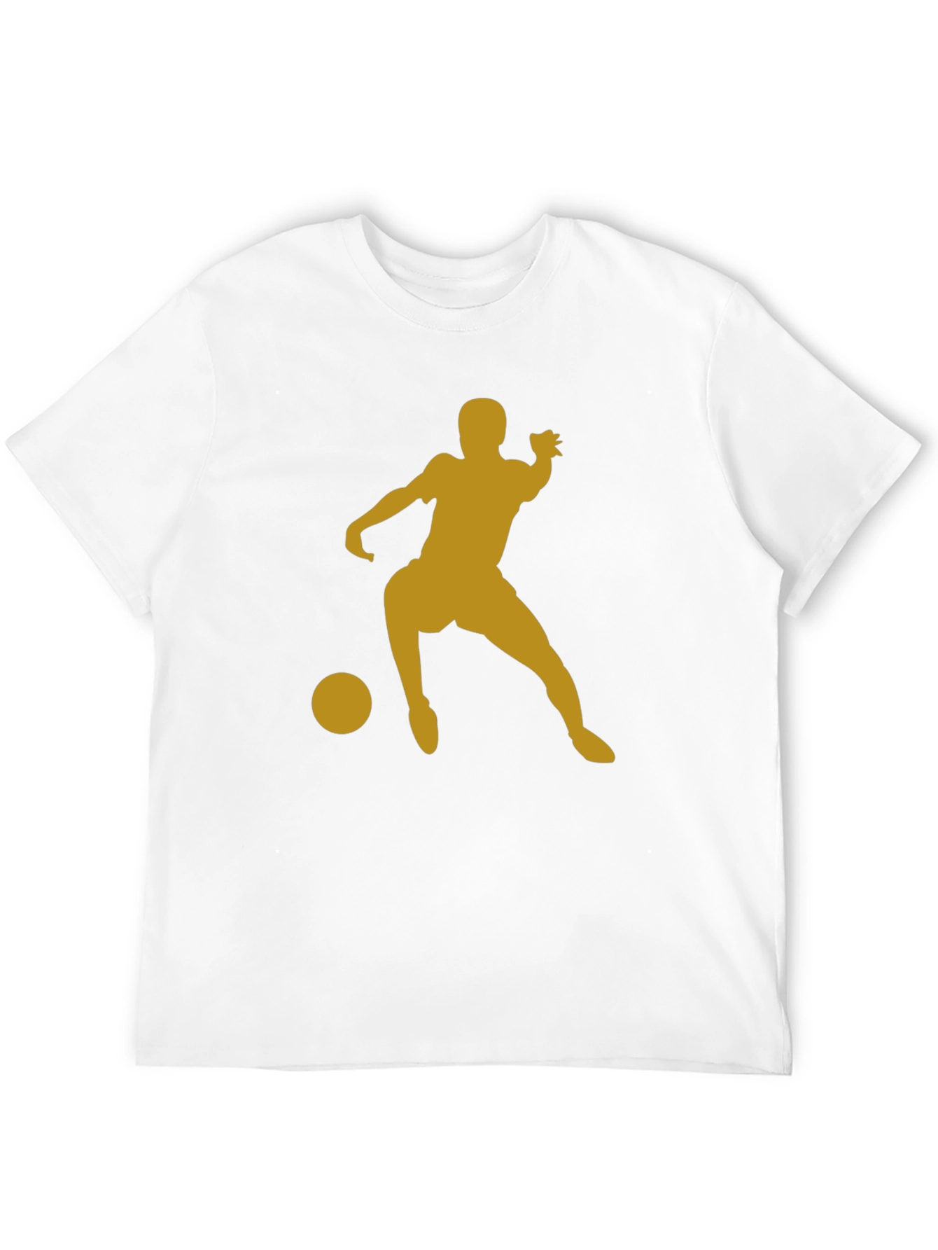 Soccer Player Graphic Tee - Black Cotton T-Shirt