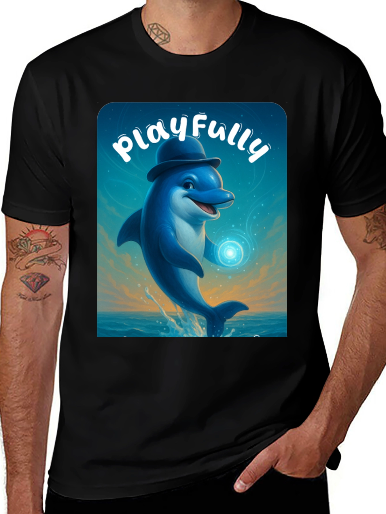 Playful Dolphin Graphic Tee