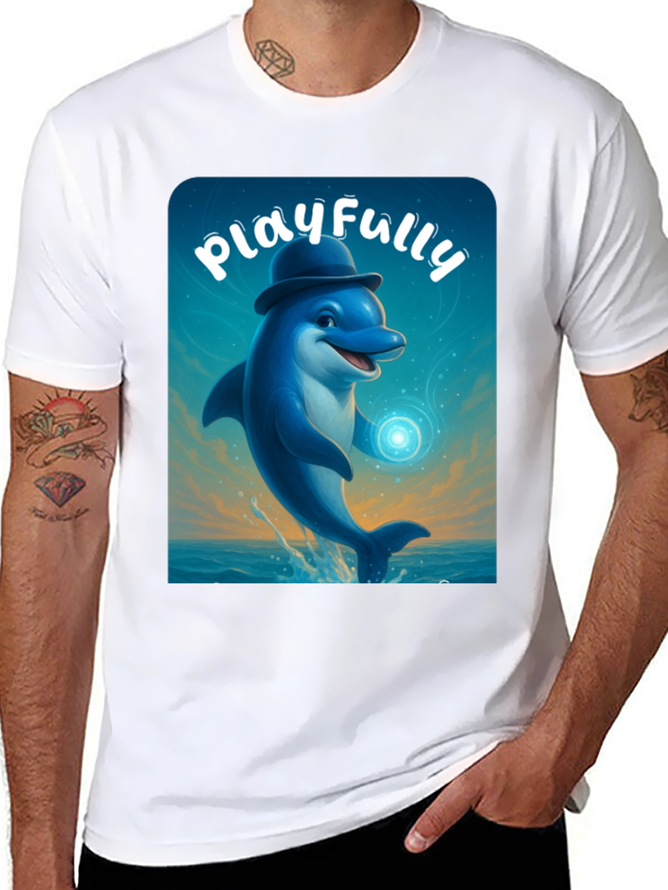 Playful Dolphin Graphic Tee