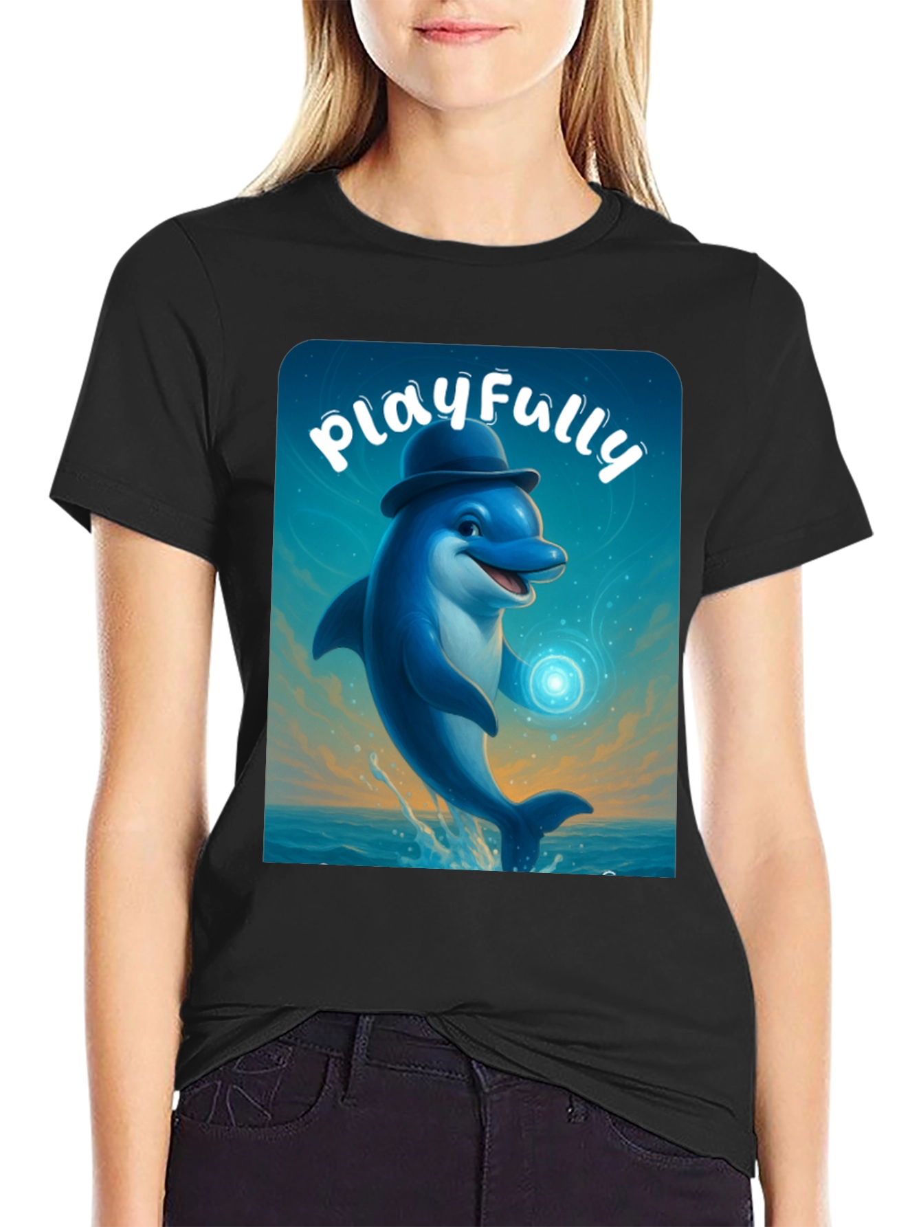 Playful Dolphin Graphic Tee