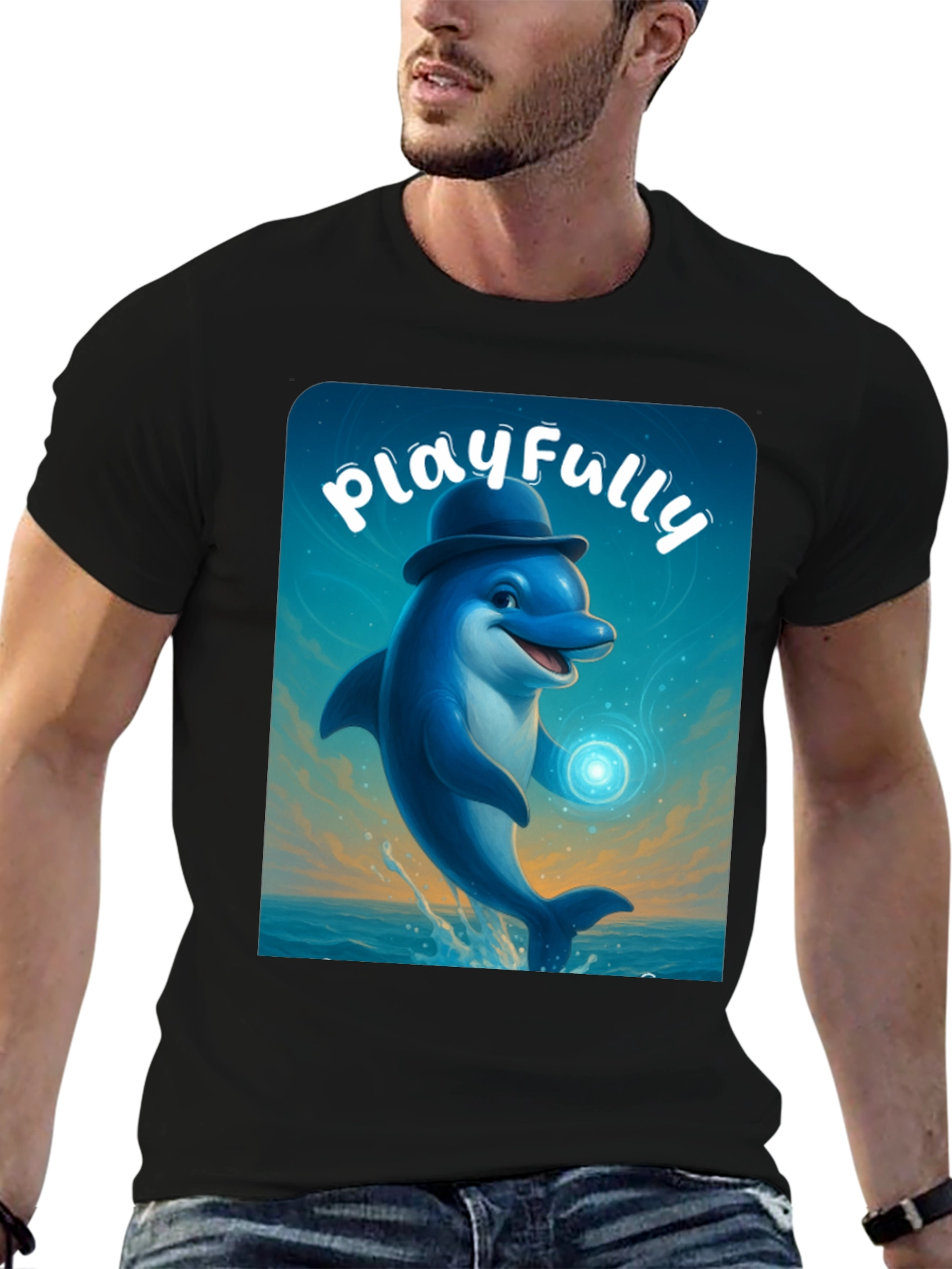 Playful Dolphin Graphic Tee