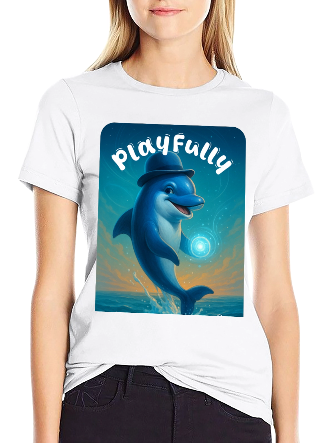 Playful Dolphin Graphic Tee