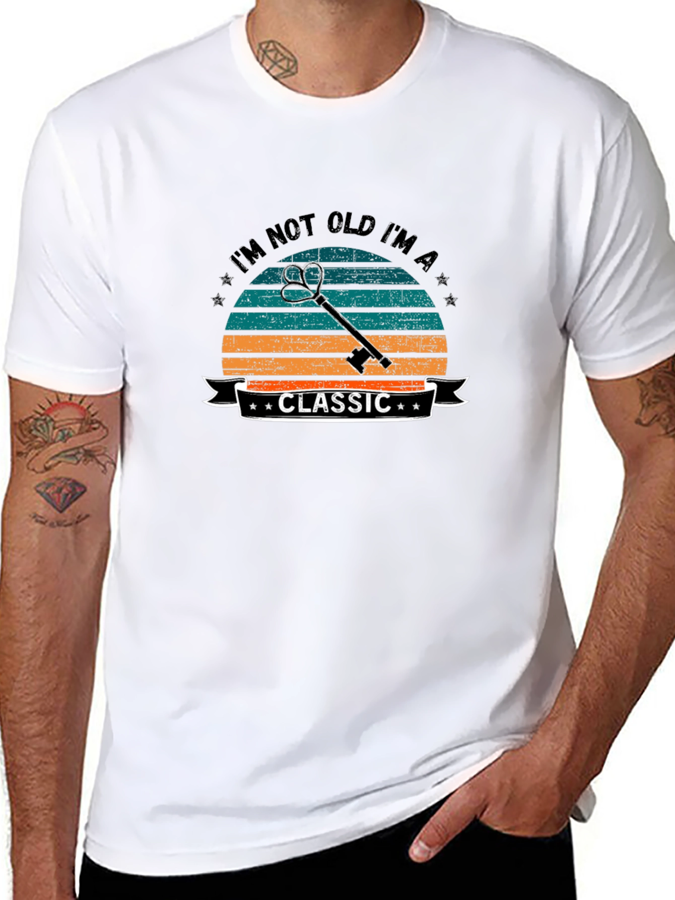 Classic Key Graphic Tee - Retro Style