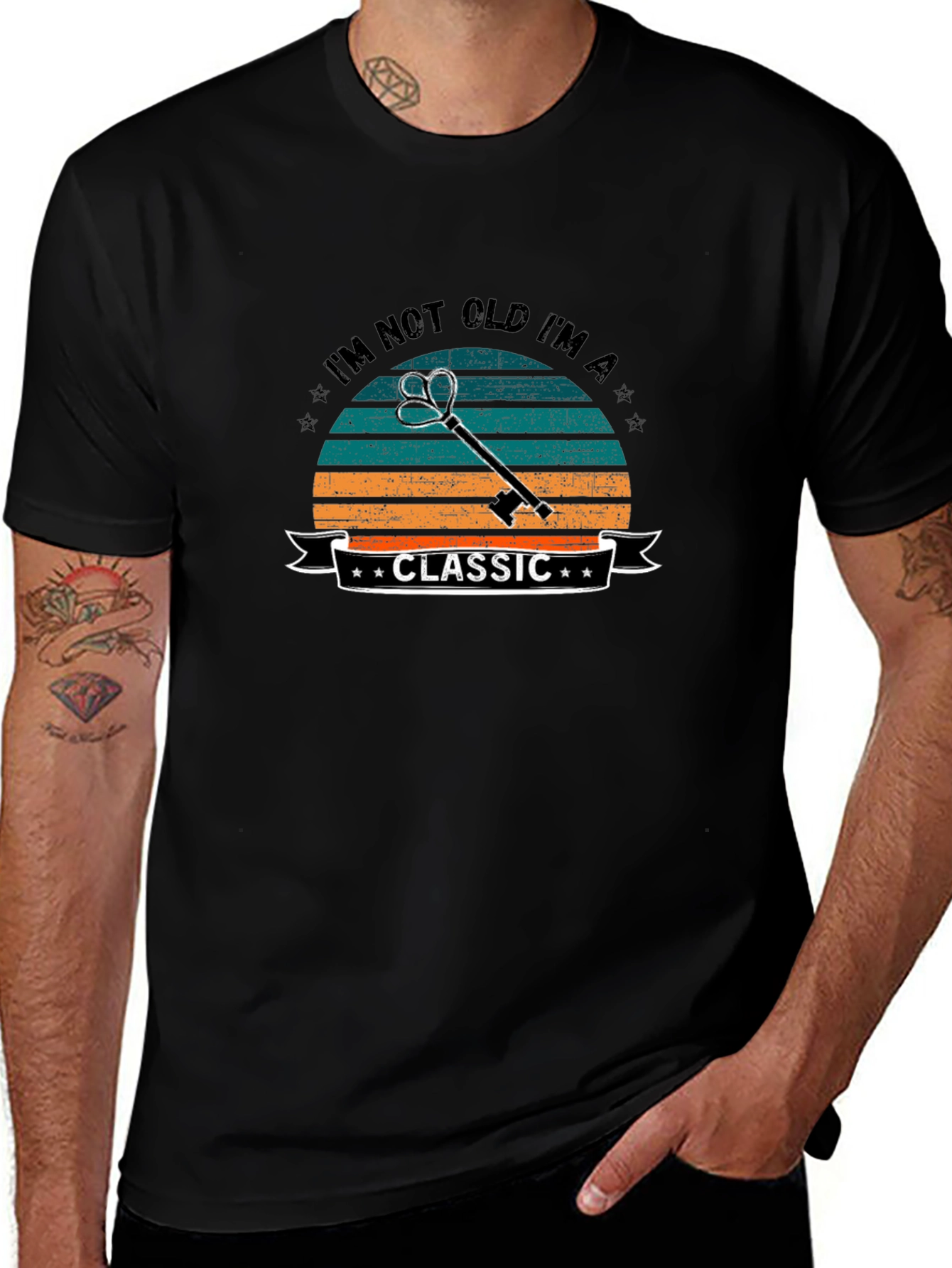 Classic Key Graphic Tee - Retro Style