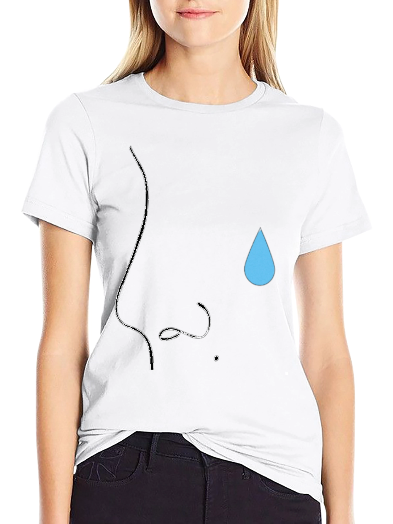 Minimalist Nose & Teardrop Black T-Shirt
