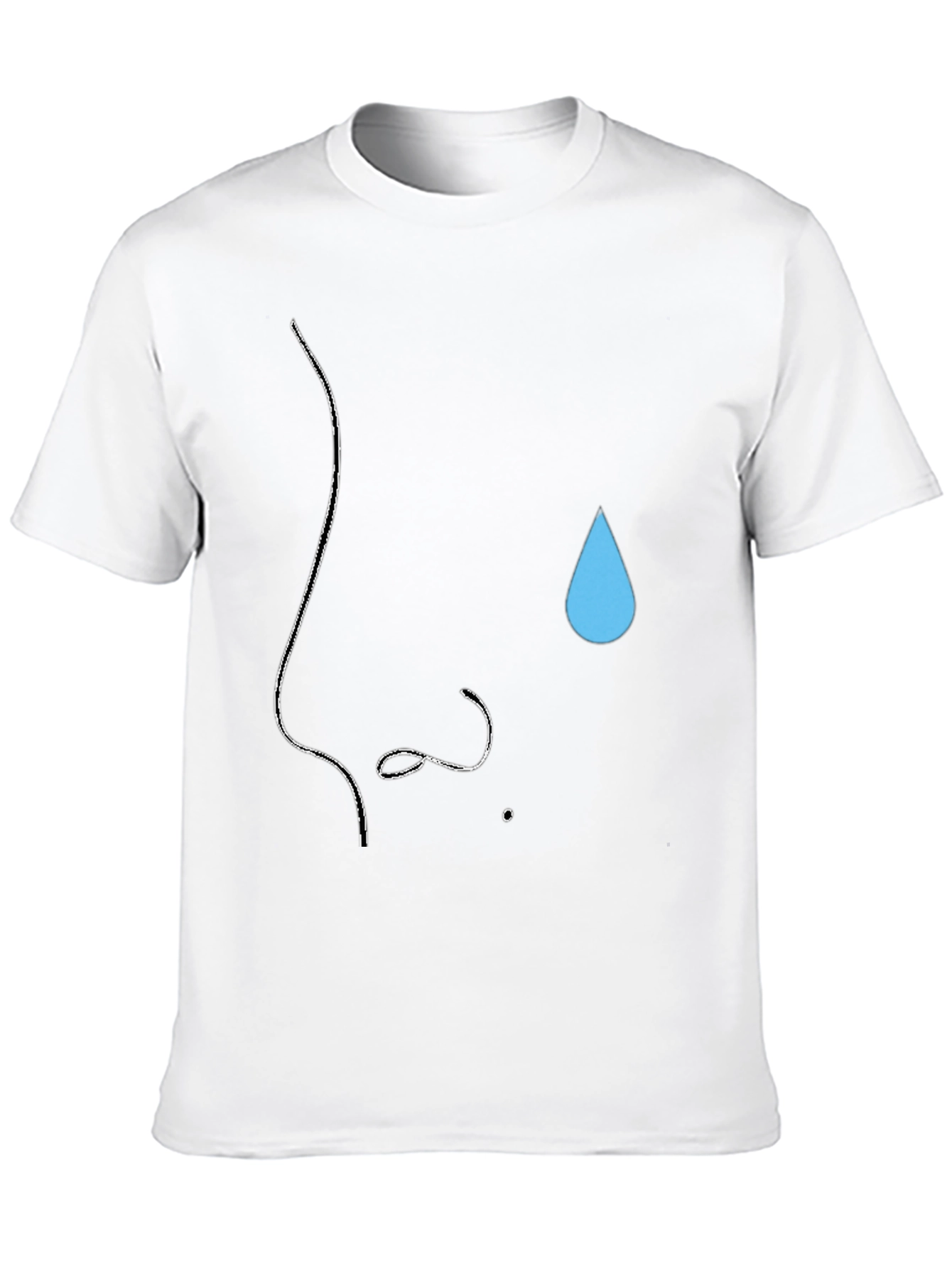 Minimalist Nose & Teardrop Black T-Shirt