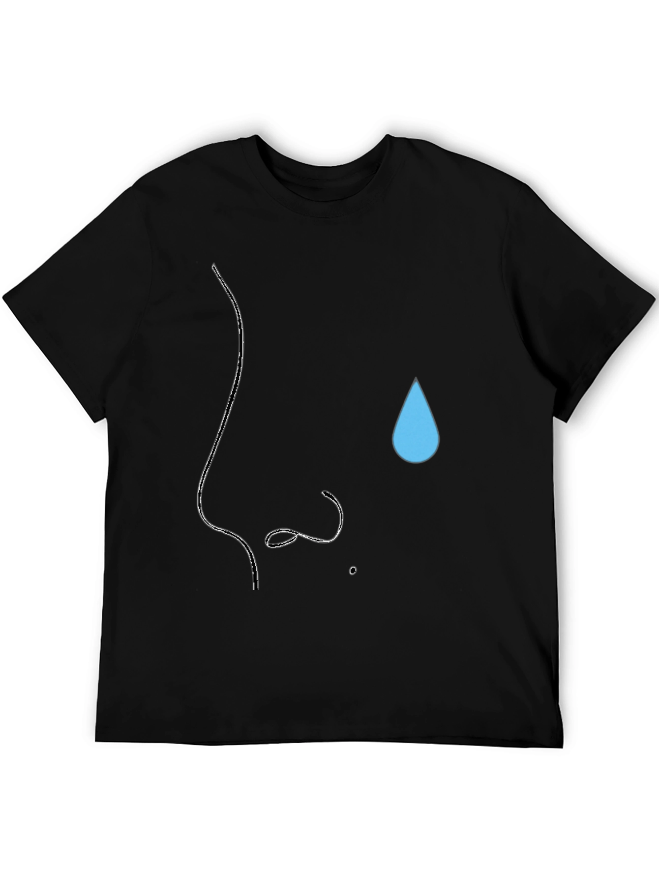 Minimalist Nose & Teardrop Black T-Shirt