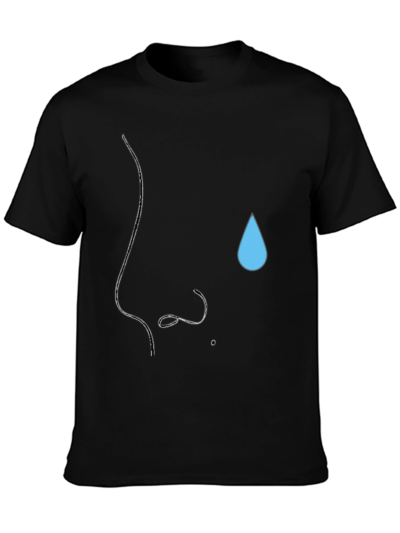 Minimalist Nose & Teardrop Black T-Shirt