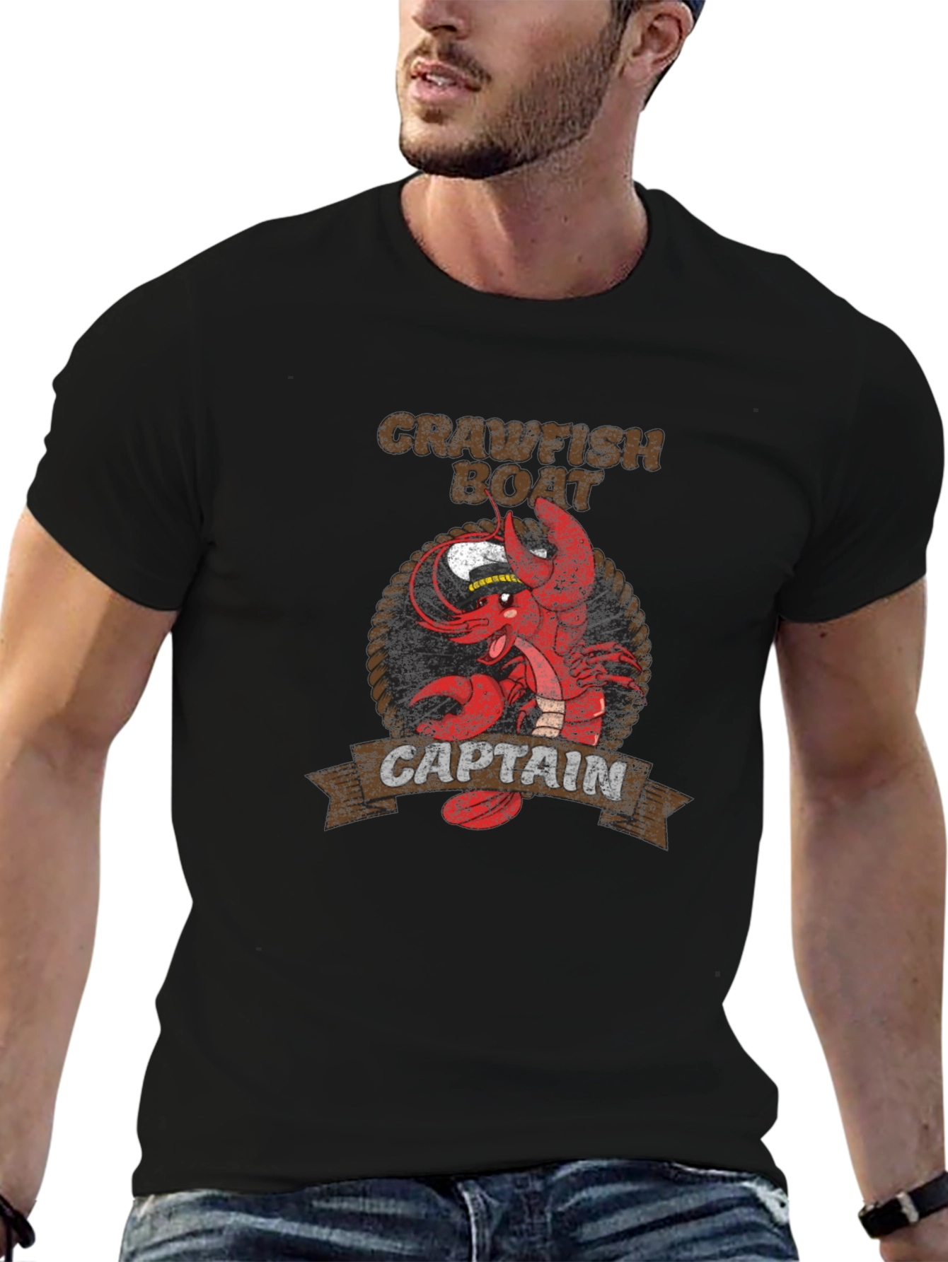 Crawfish Boat Captain Graphic T-Shirt