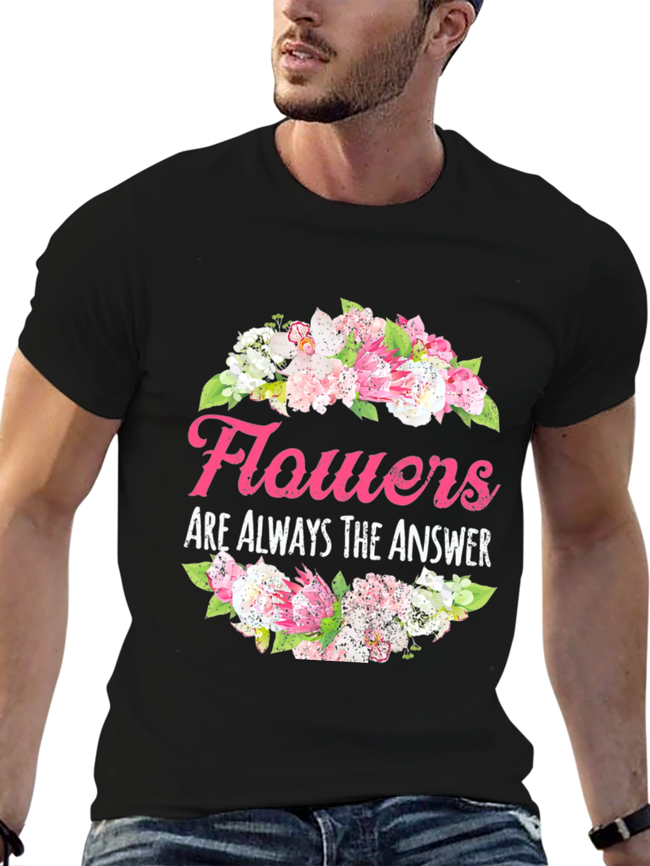 Floral Answer T-Shirt - Stylish Graphic Tee