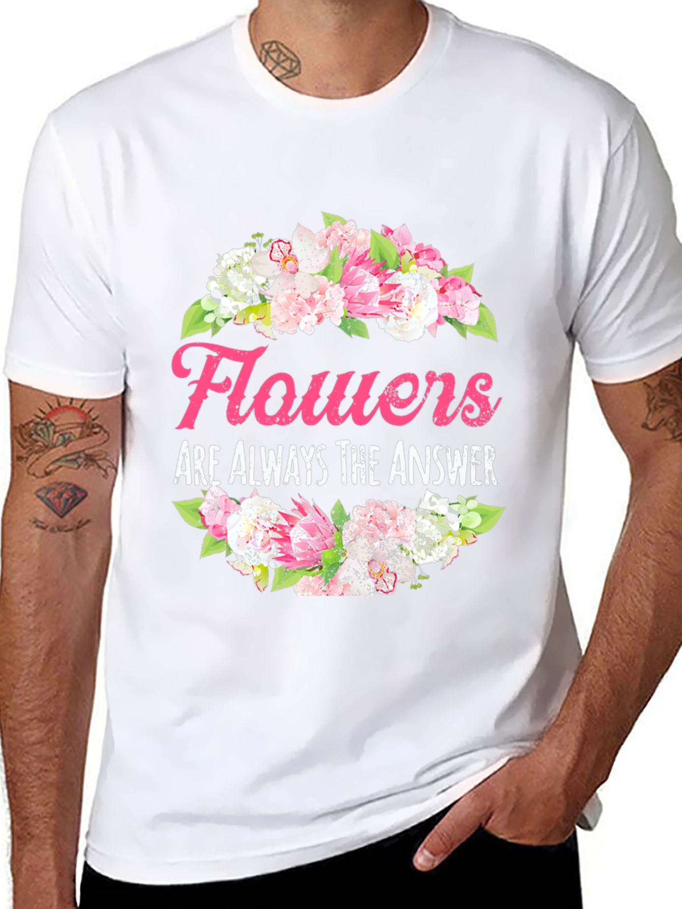 Floral Answer T-Shirt - Stylish Graphic Tee