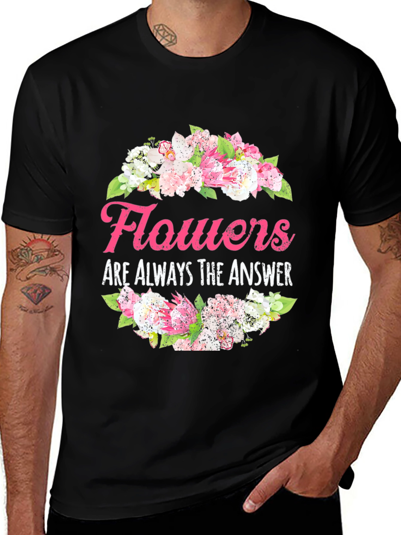 Floral Answer T-Shirt - Stylish Graphic Tee