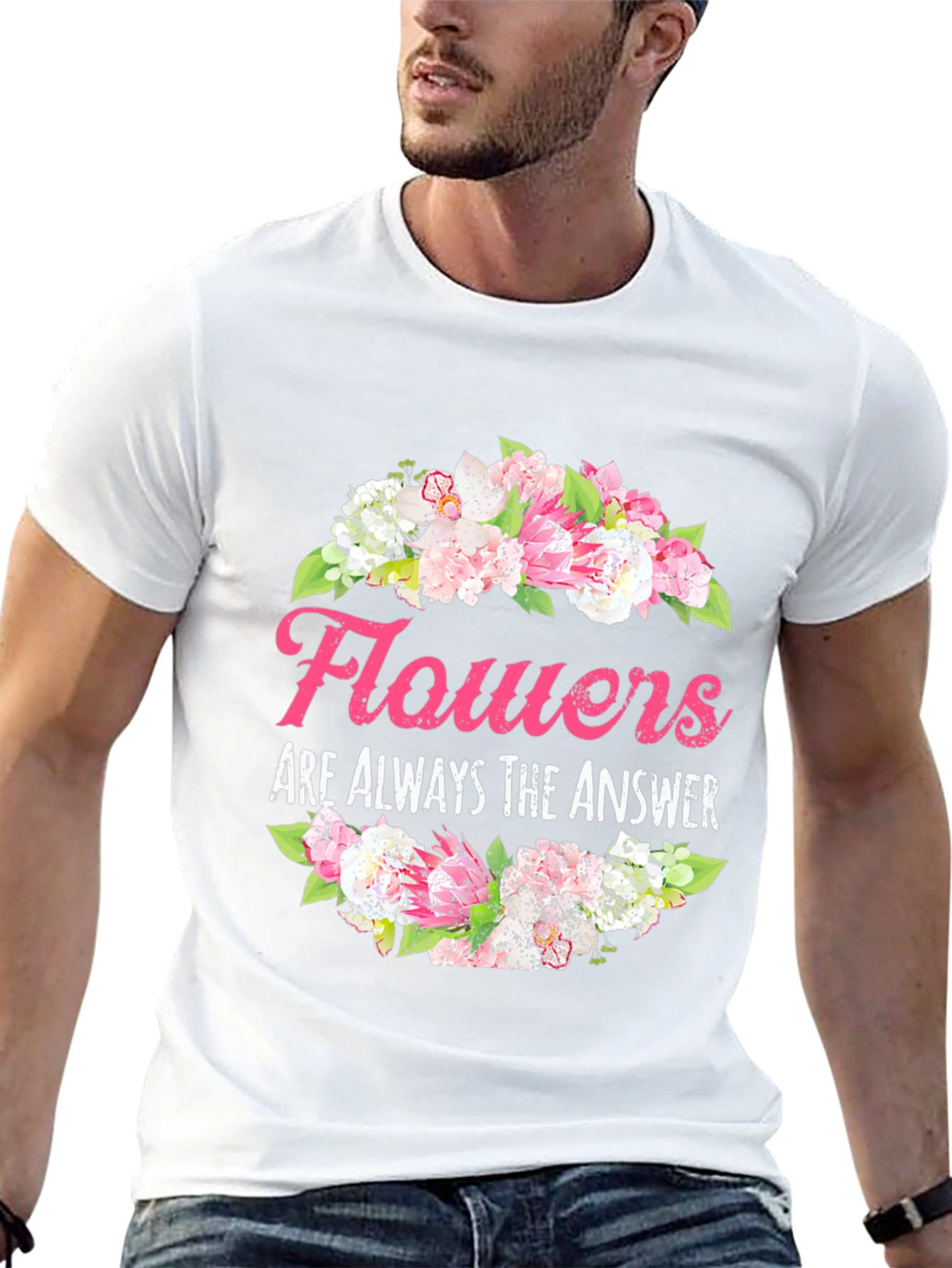 Floral Answer T-Shirt - Stylish Graphic Tee