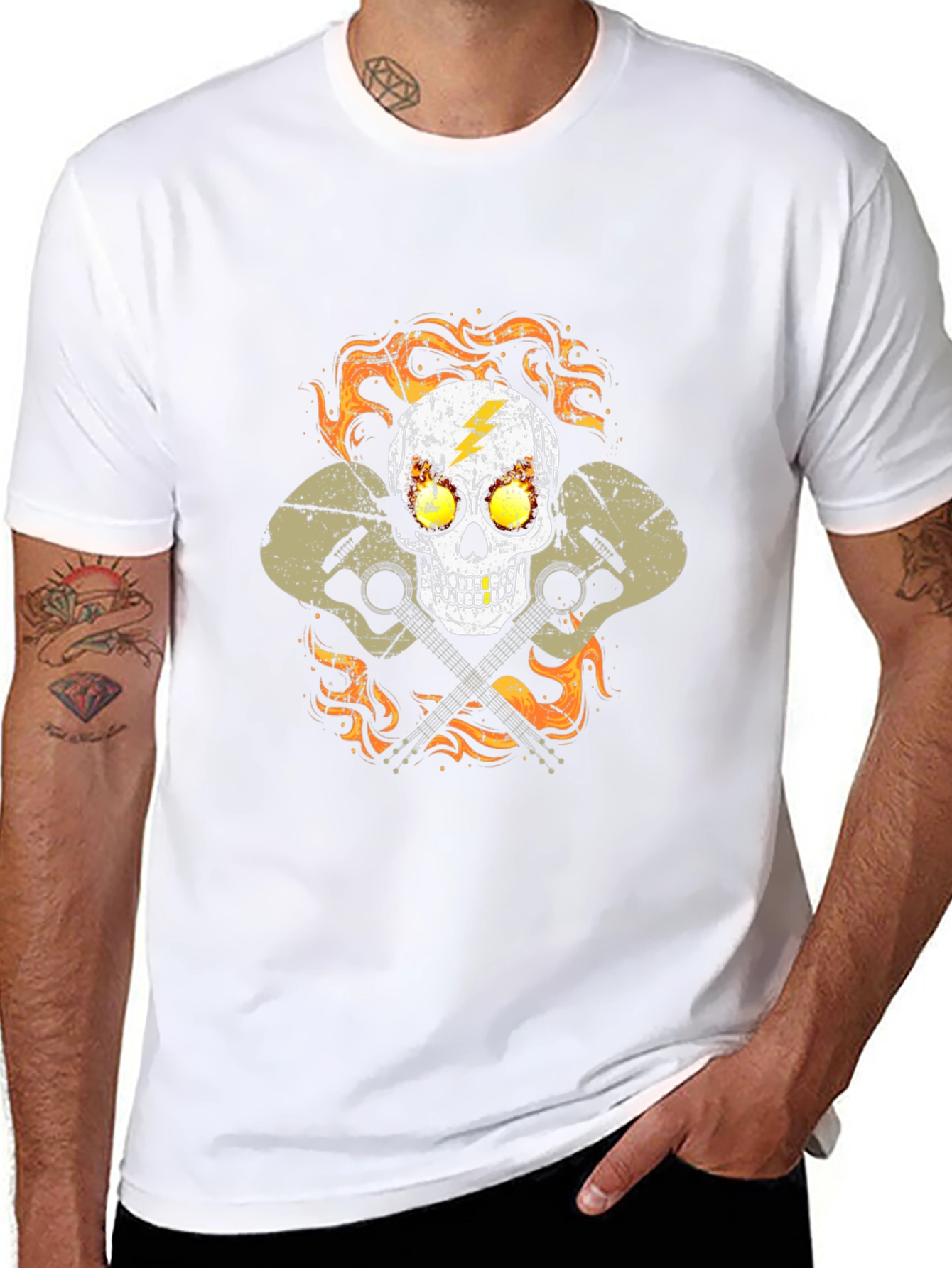 Skull & Guitars Graphic Tee - Rocker Style
