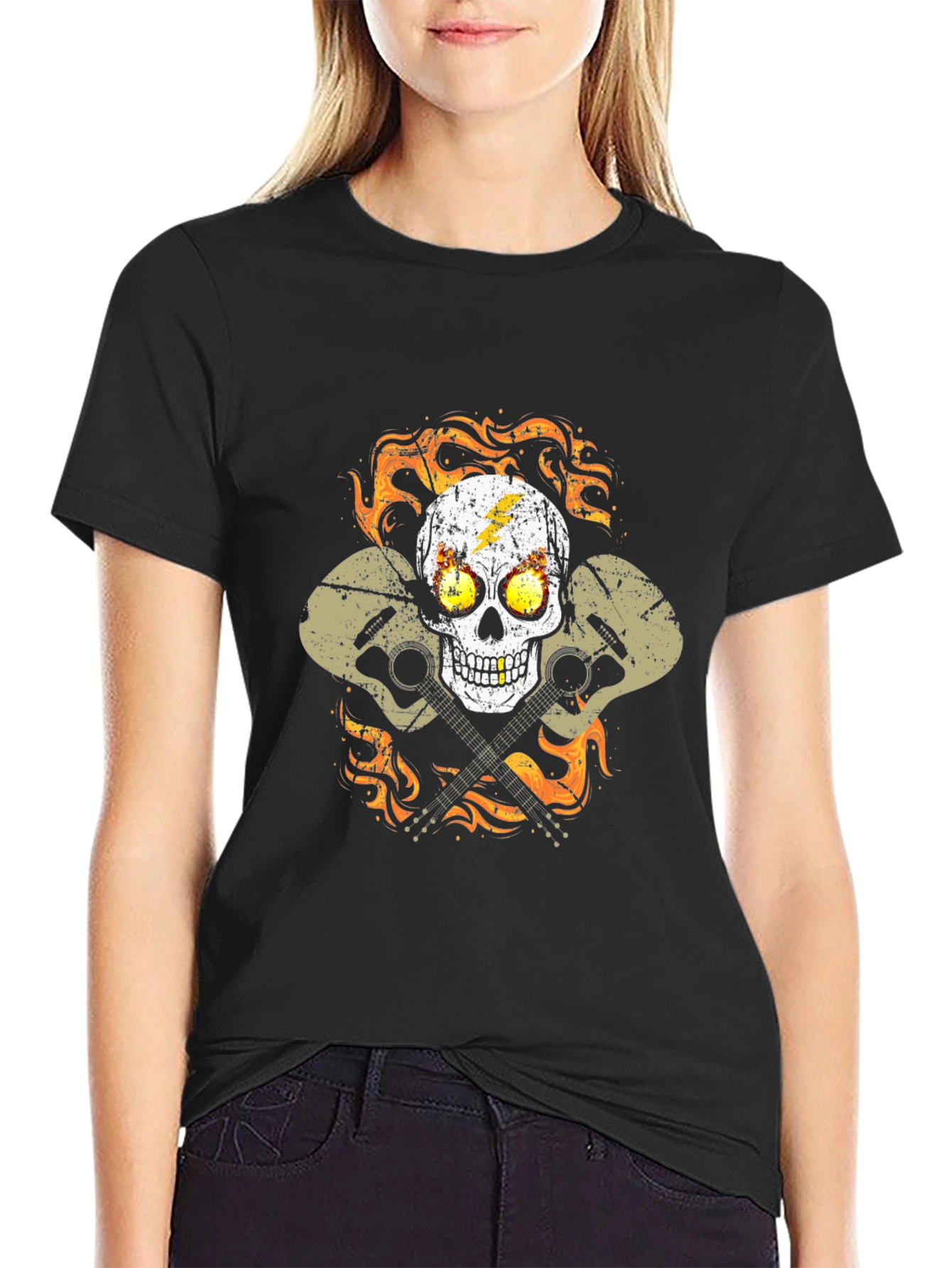 Skull & Guitars Graphic Tee - Rocker Style