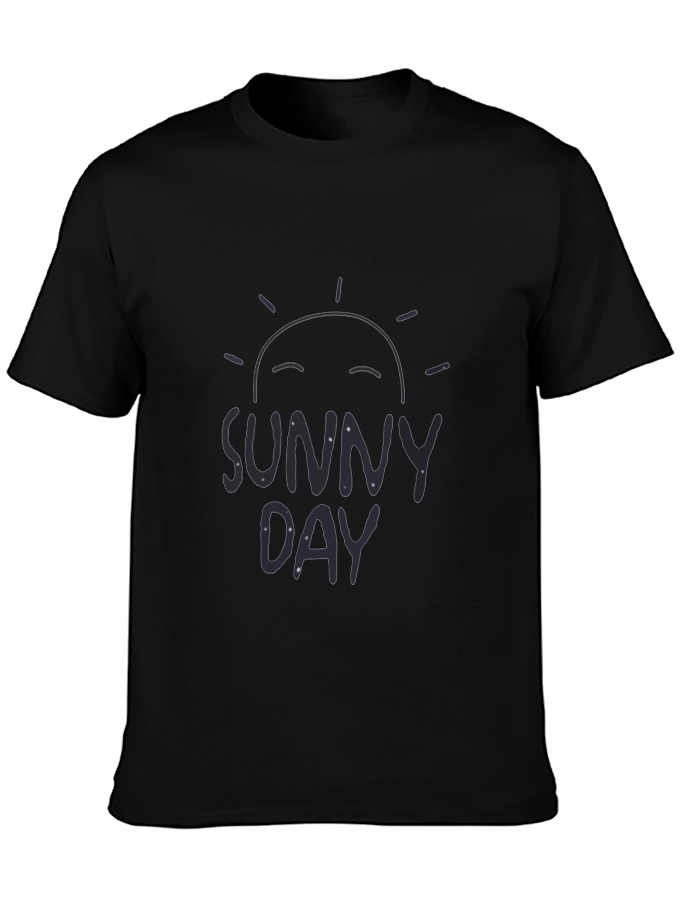 Sunny Day Graphic Tee - Black Cotton Comfort
