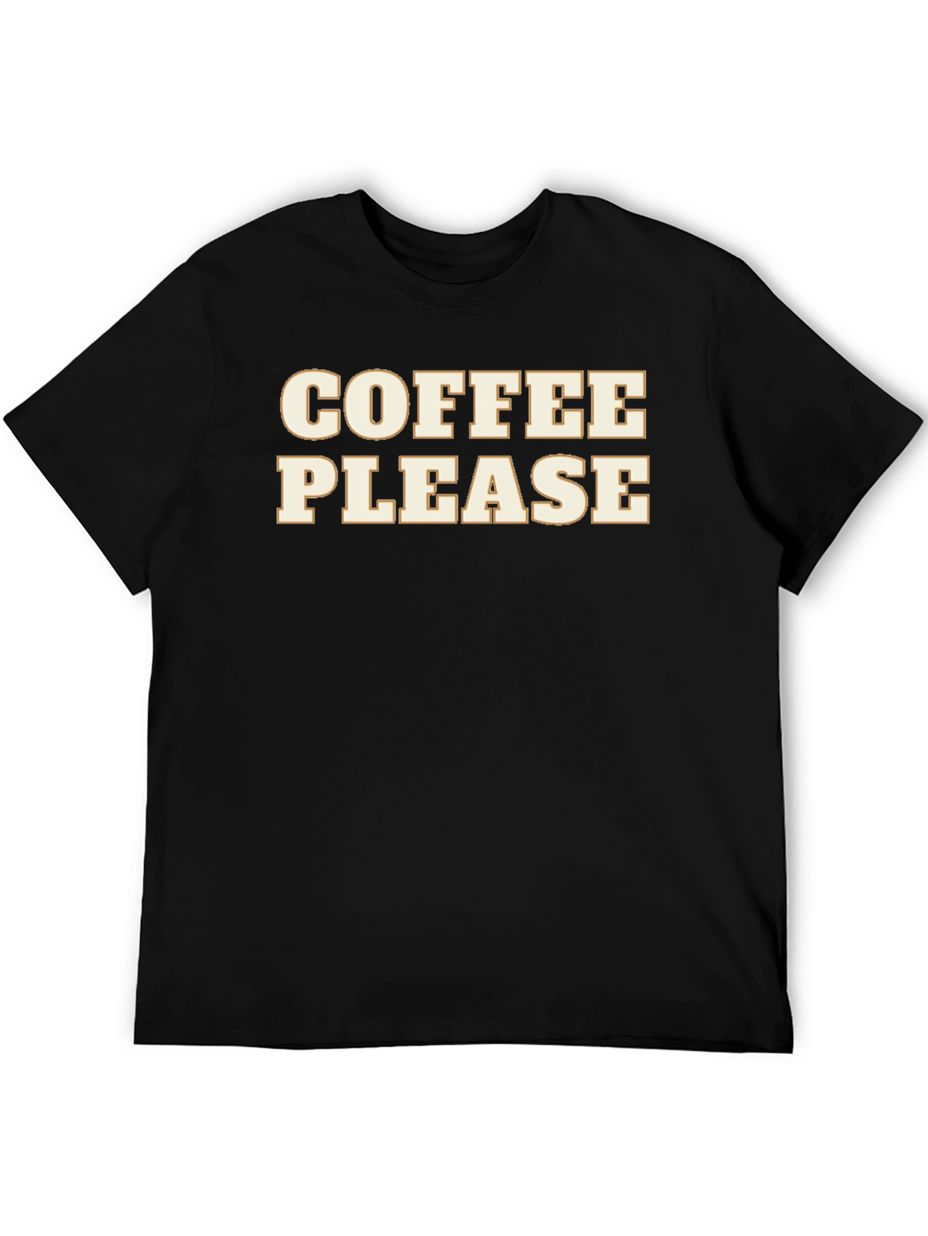 Coffee Please Graphic Tee - Soft Black Cotton T-Shirt