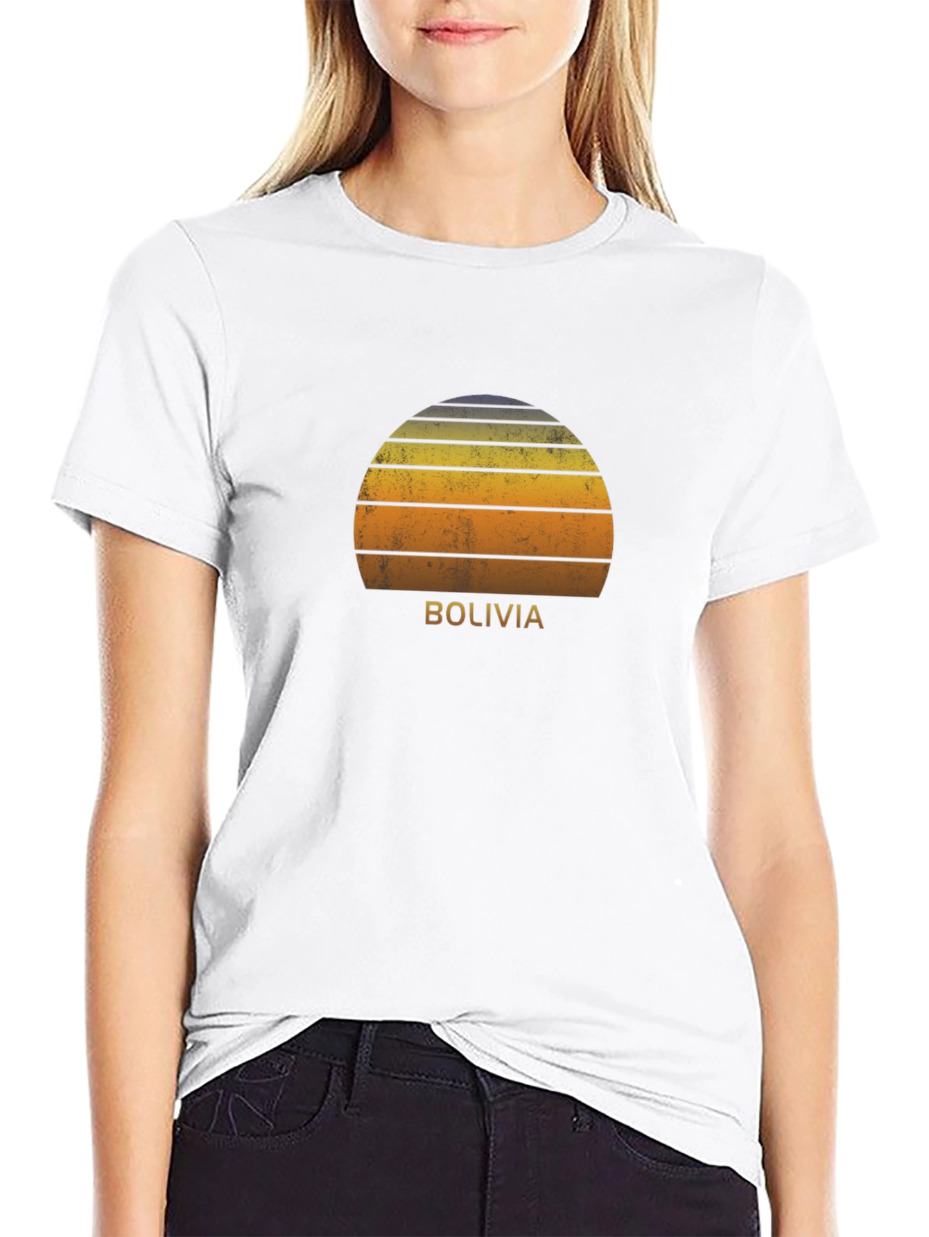 Retro Bolivia Sunset Graphic Tee - Soft Cotton Blend
