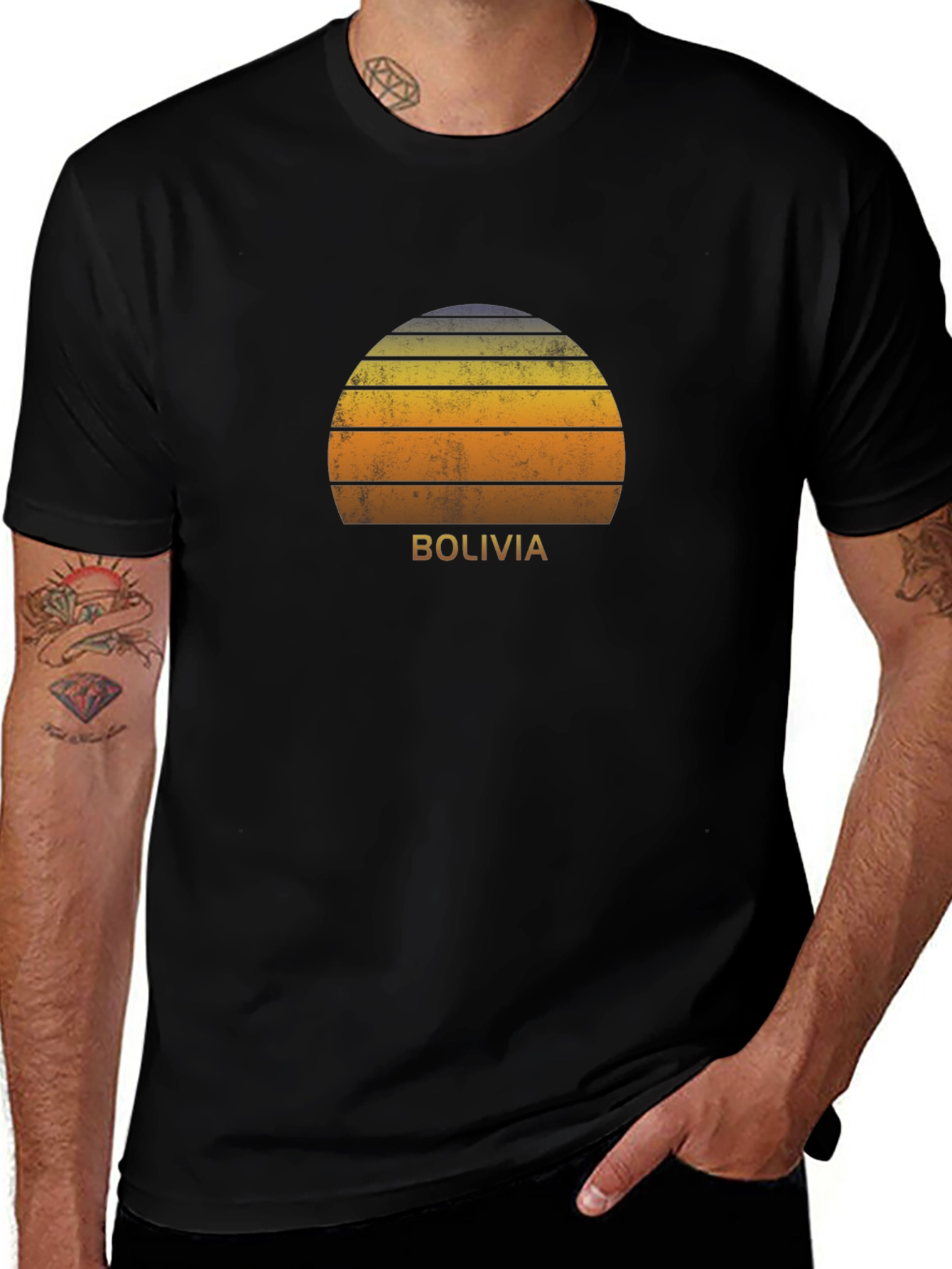 Retro Bolivia Sunset Graphic Tee - Soft Cotton Blend
