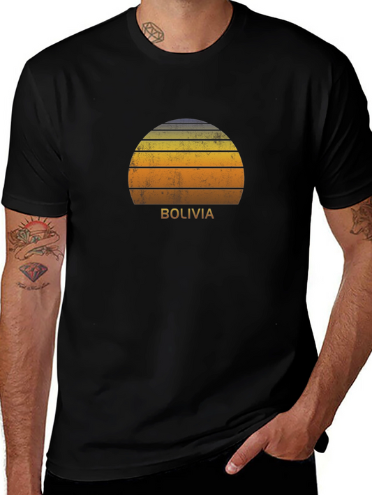 Retro Bolivia Sunset Graphic Tee - Soft Cotton Blend