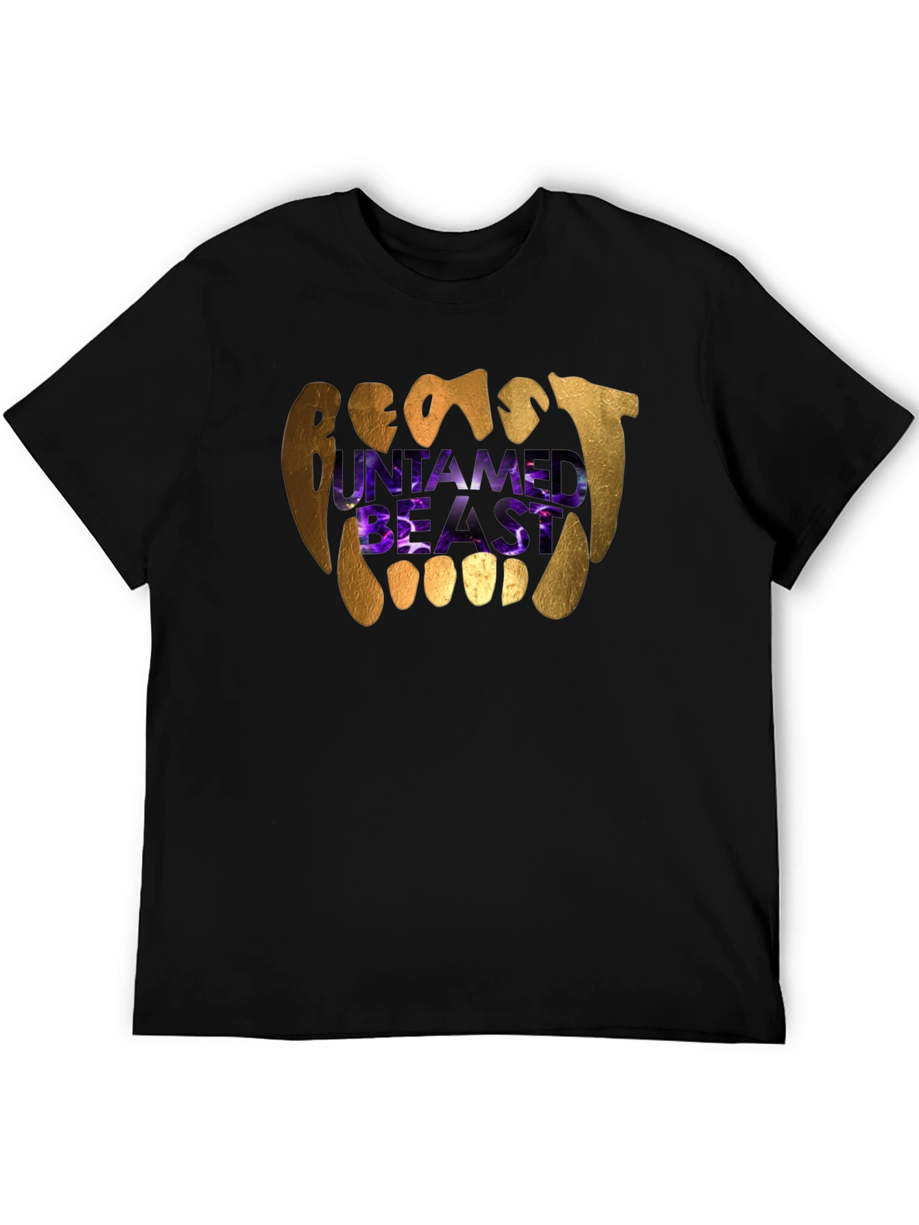 Untamed Beast Graphic Tee - Black Cotton T-Shirt