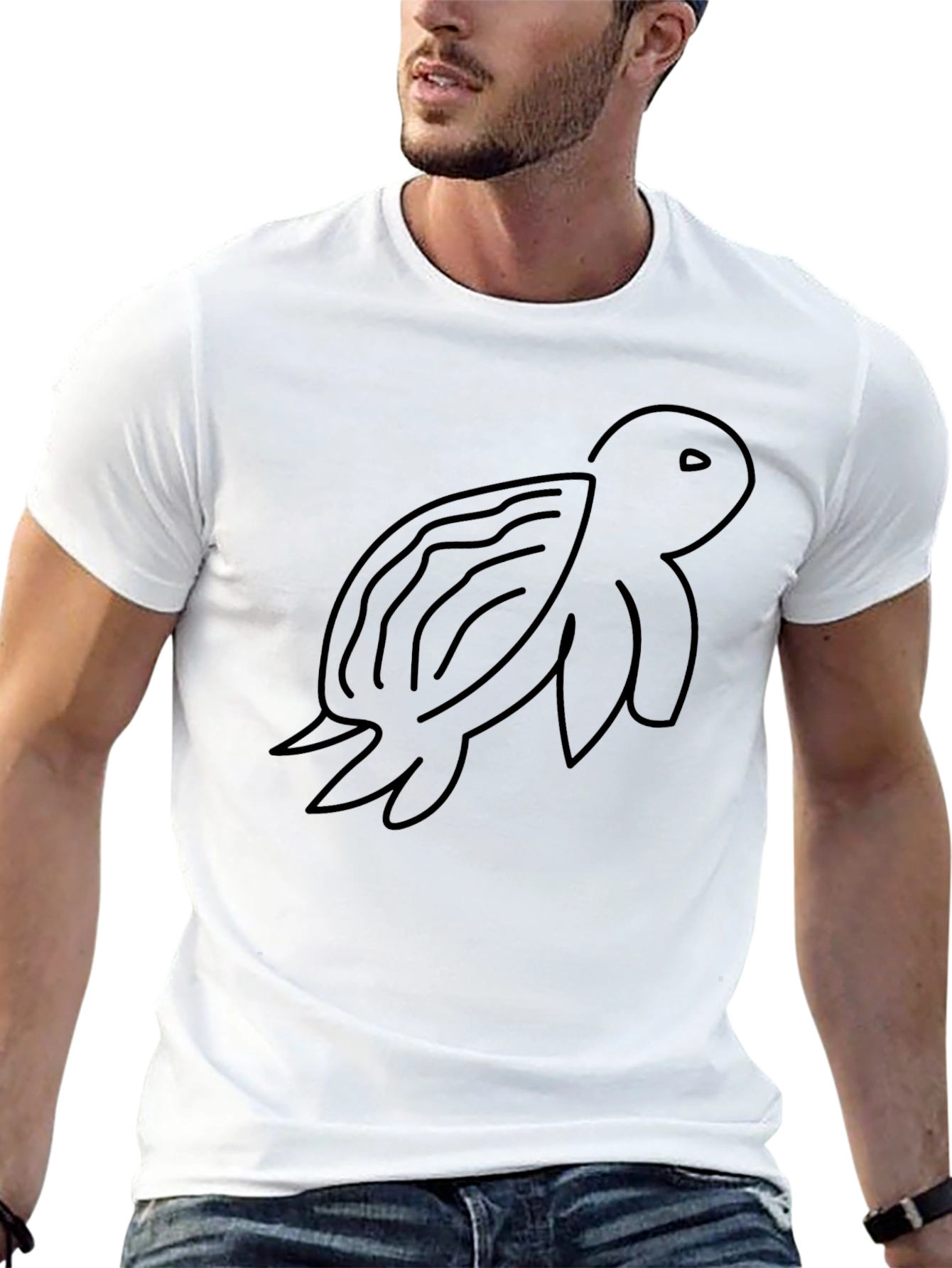 Black Turtle Outline Graphic Tee
